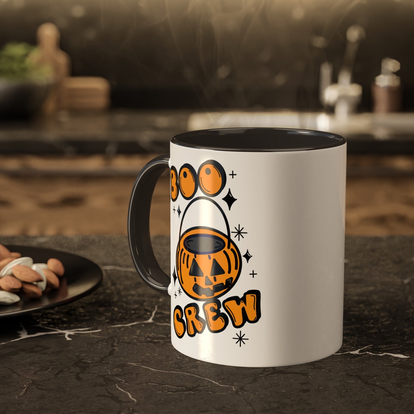 Boo Crew Spooky Season Mug | Fall Coffee Mug with color inside and color handles