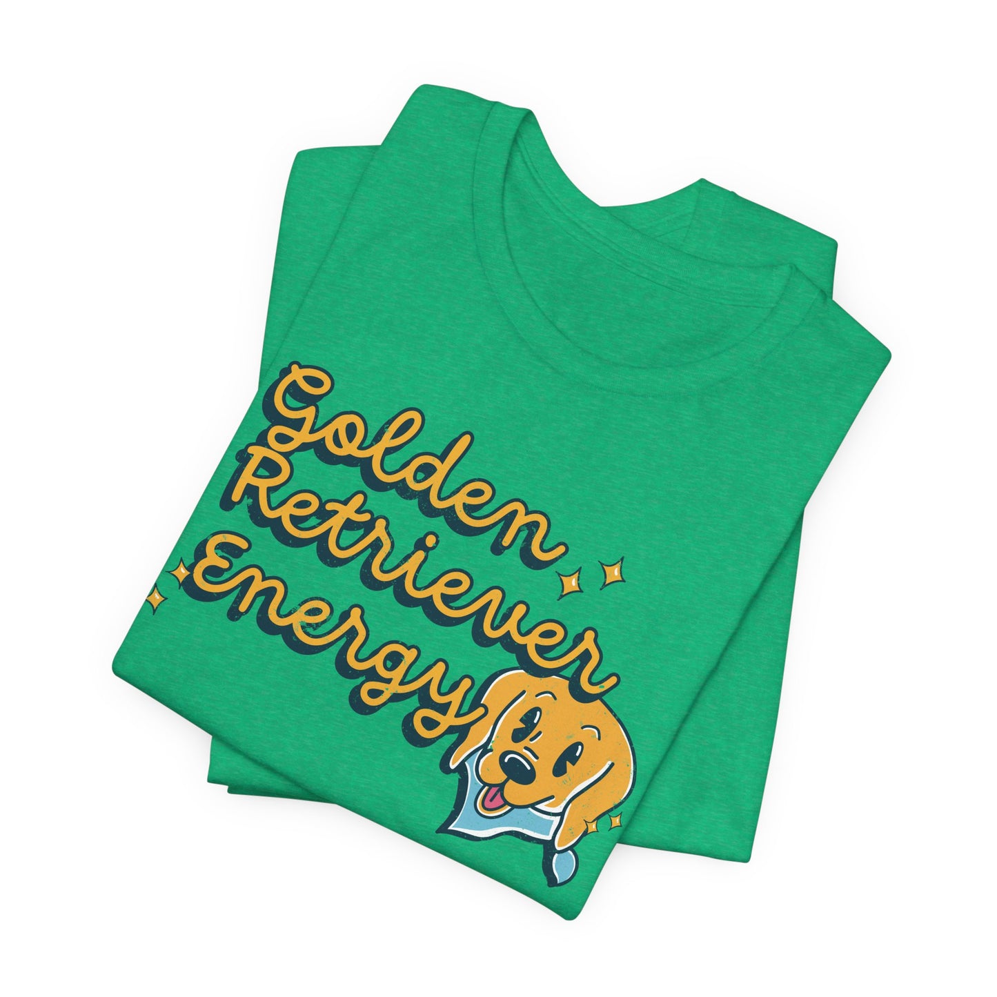 Golden Retriever Energy Unisex Graphic Tee | Dog Lover T-Shirt | Positive Energy Tee | Good Vibes T-Shirt | Funny Dog Shirt