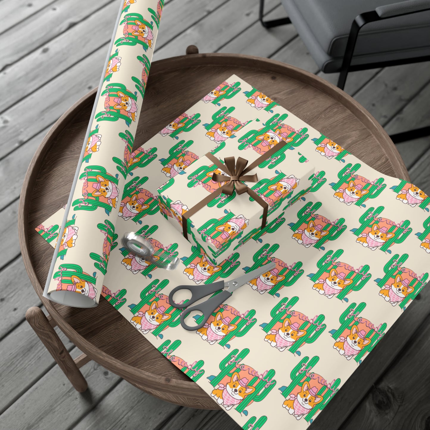 Gift Wrap Papers, Howdy Cowboy Corgi Design - Wrapping Sheets, Holiday Gift Wrap, Christmas Gift Paper, Birthday Present Wrap, Cute Animal