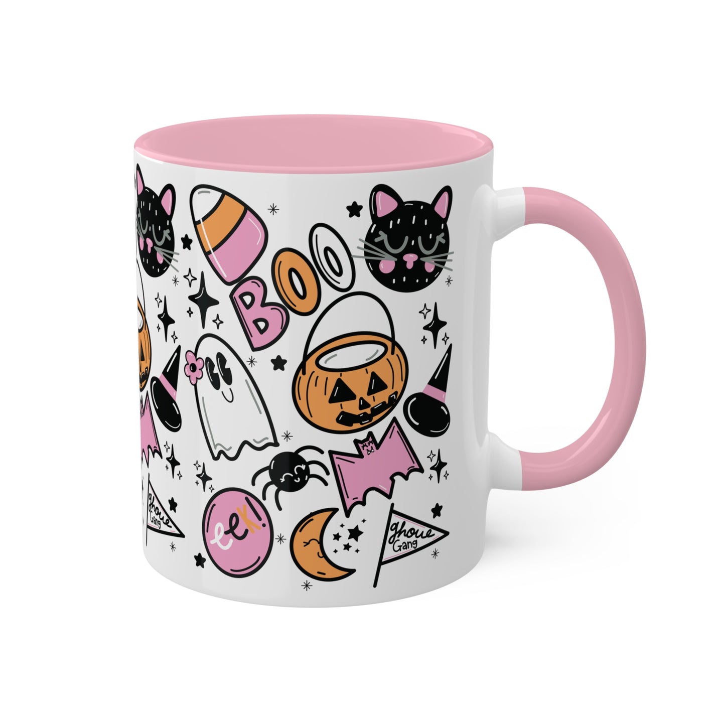 Spooky Season Coffee Mug with color inside and color handles