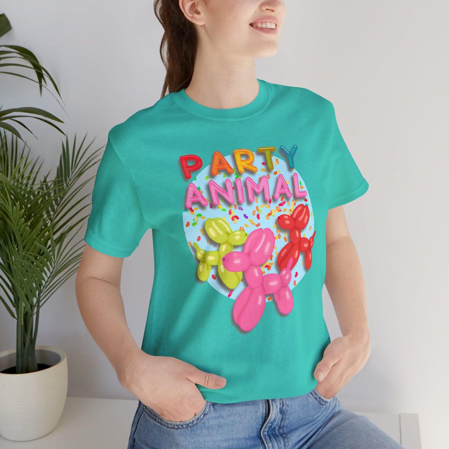 Party Animal Balloon Dog Birthday Graphic Tee - Fun Celebration Shirt | Balloon Lover Gift | Unisex Tee for Birthdays and Special Occasions