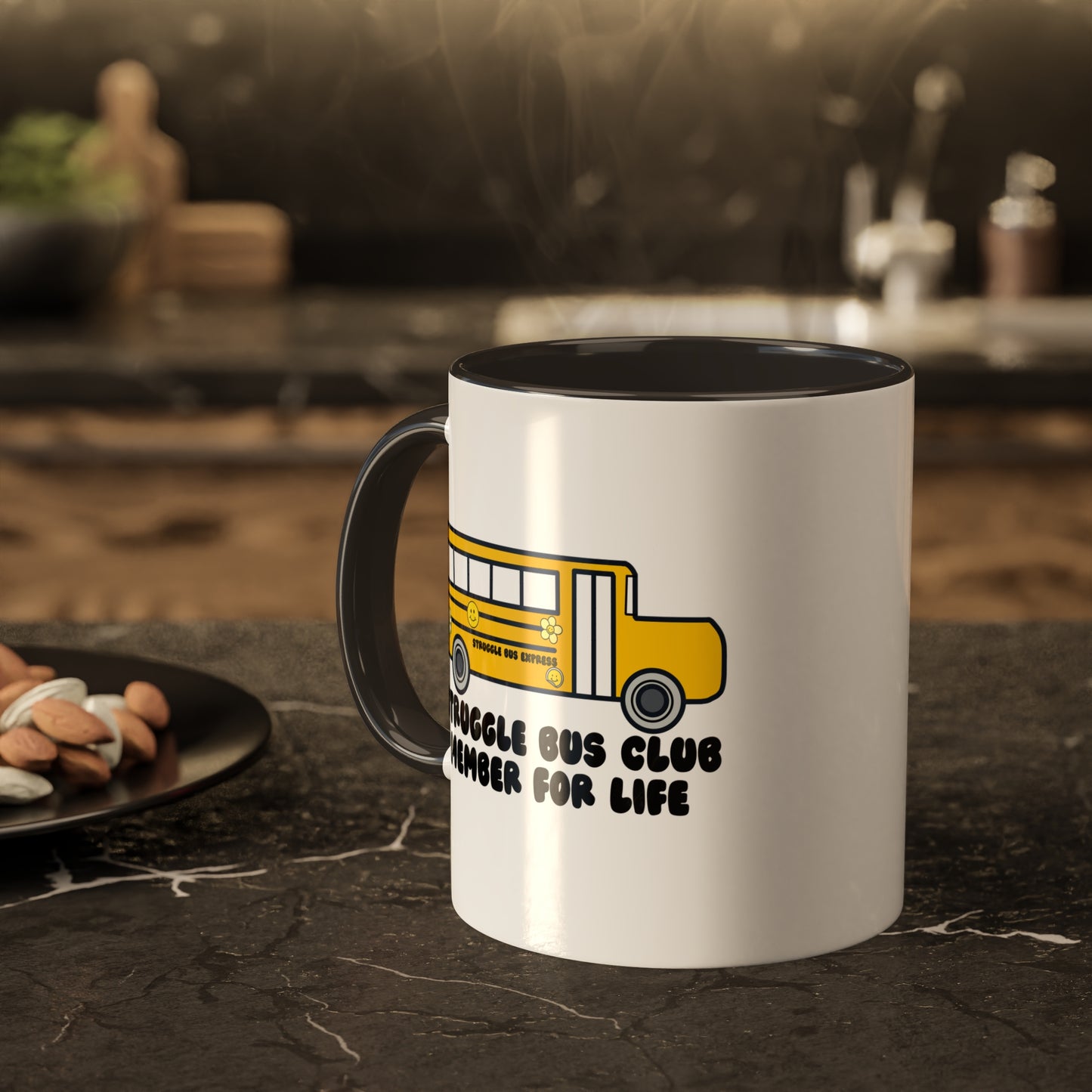 Struggle Bus Club Member For Life Coffee Mug with color inside and color handles