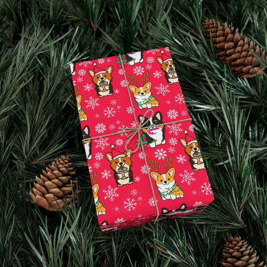 Christmas Pembroke Welsh Corgi Wrapping Paper - Cute Holiday Gift Wrap, Dog Lover Christmas Paper, Festive Corgi Gift Wrap, Pet-Themed Holiday Wrapping