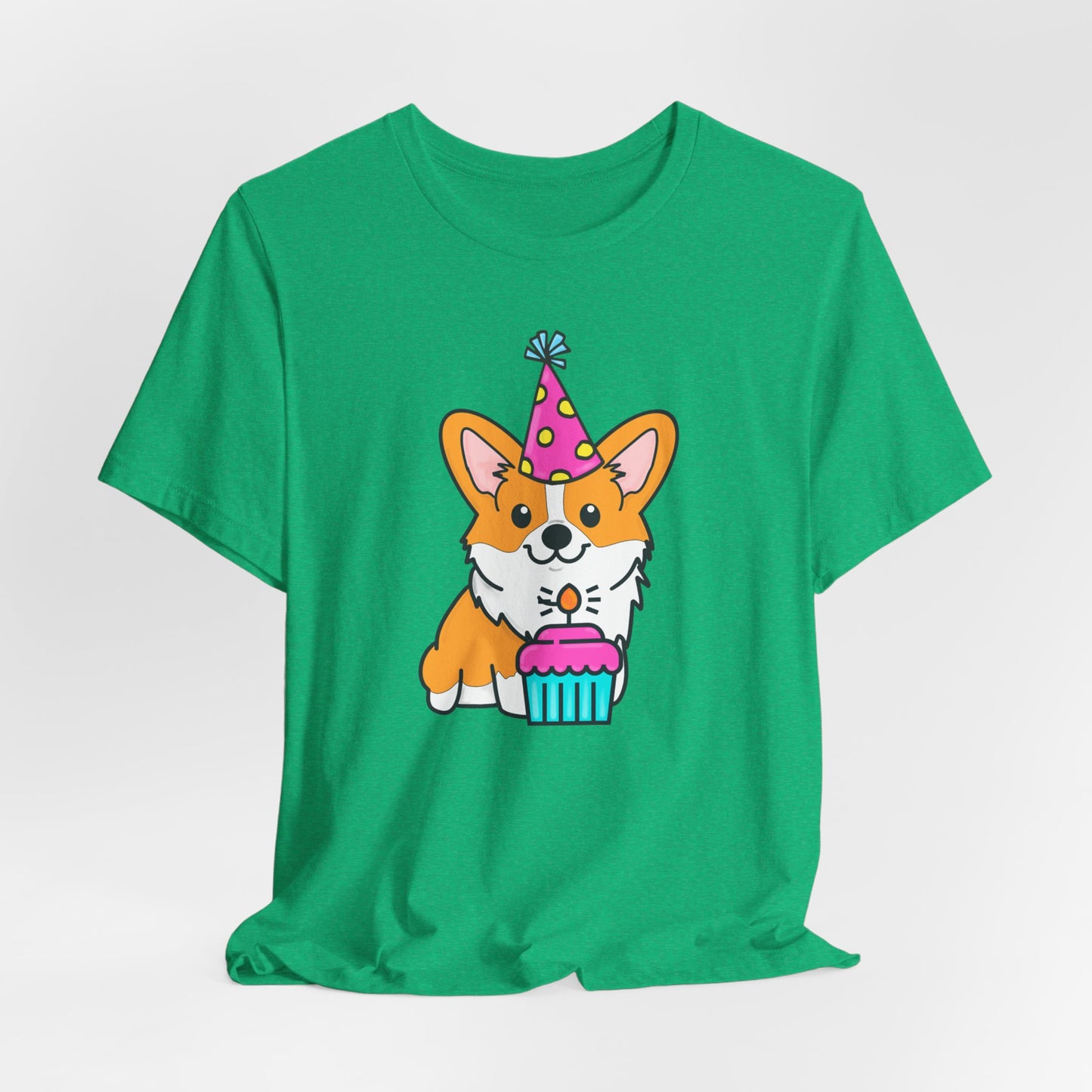 Birthday Corgi Dog T-Shirt - Birthday Cake Shirt, Women's Corgi Graphic Tee, Dog Lover Gifts, Gifts for Her, Pet Owner Apparel