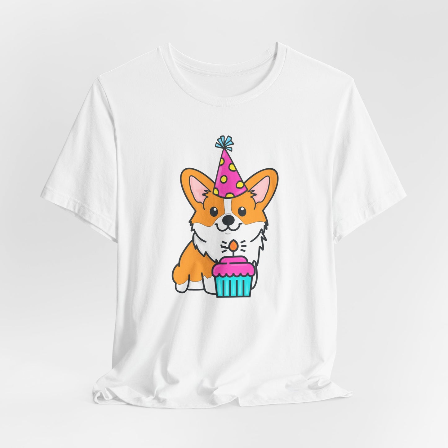 Birthday Corgi Dog T-Shirt - Birthday Cake Shirt, Women's Corgi Graphic Tee, Dog Lover Gifts, Gifts for Her, Pet Owner Apparel