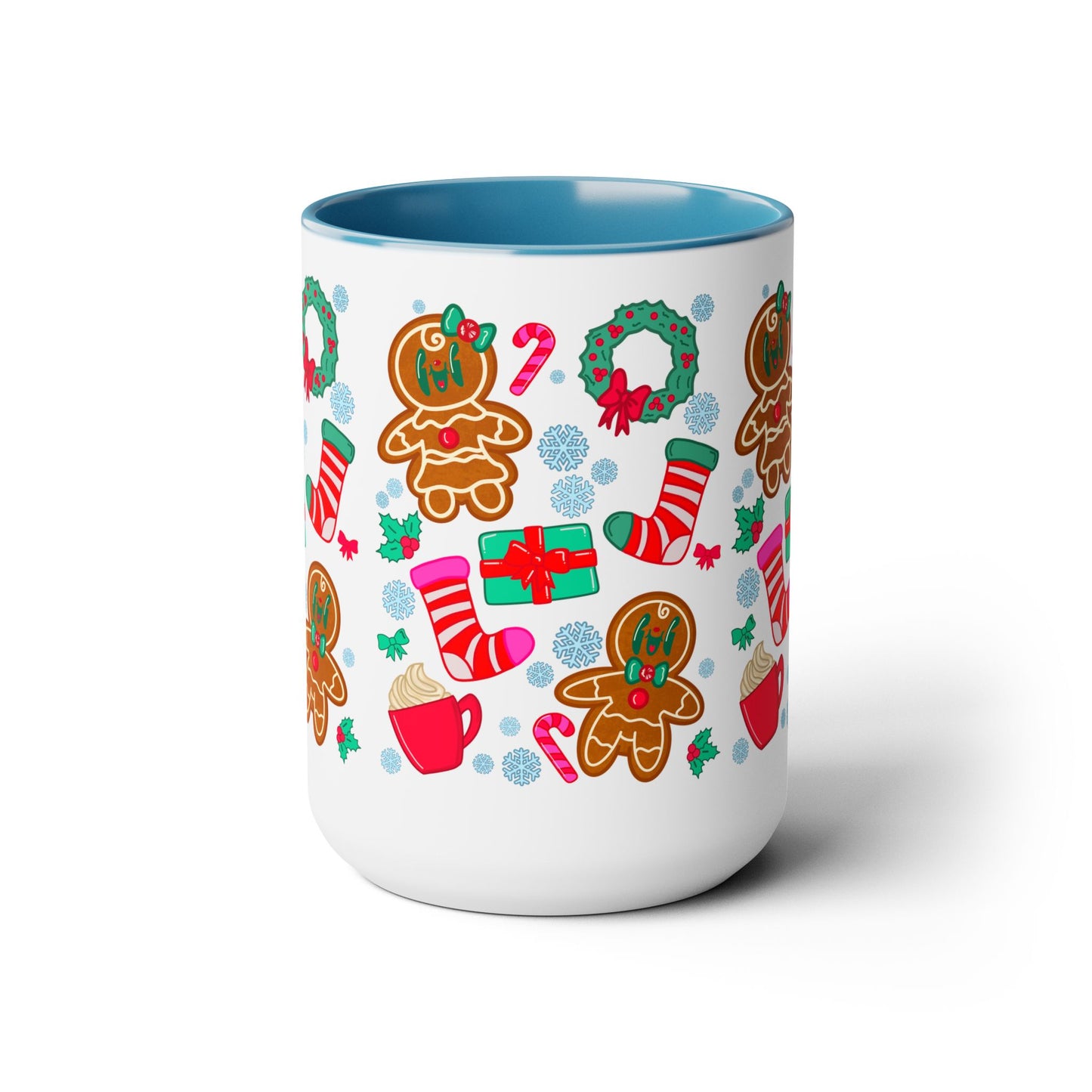 Christmas Pattern Coffee Mug | Festive Holiday Drinkware for Winter Season | Unique Xmas Gift Idea | Ceramic Holiday Cup | Gingerbread Mug