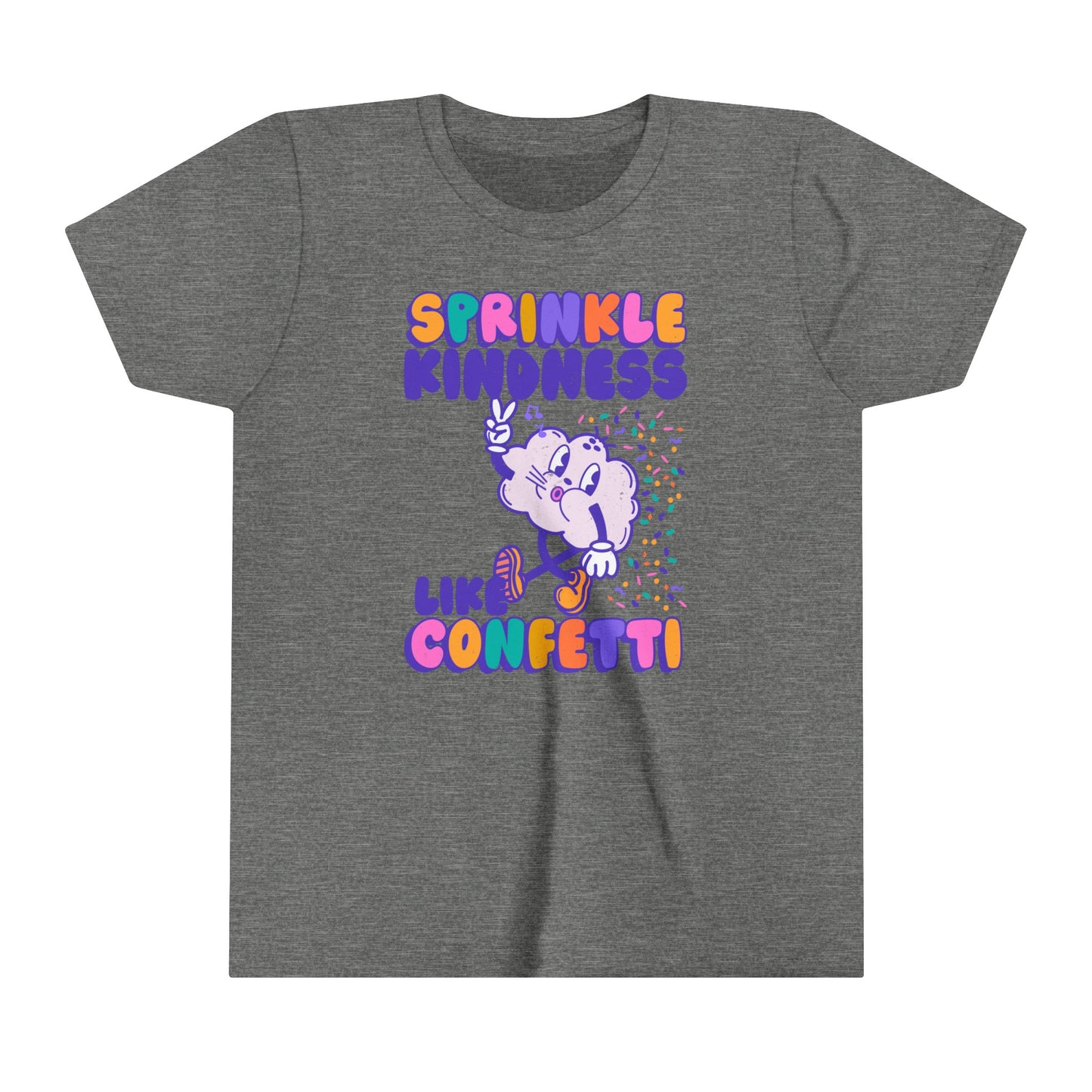 Kids Sprinkle Kindness Like Confetti Retro Tee | Inspirational Youth T-Shirt | Positive Vibes Kid Shirt | Kindness Kid Tee | Cloud tee