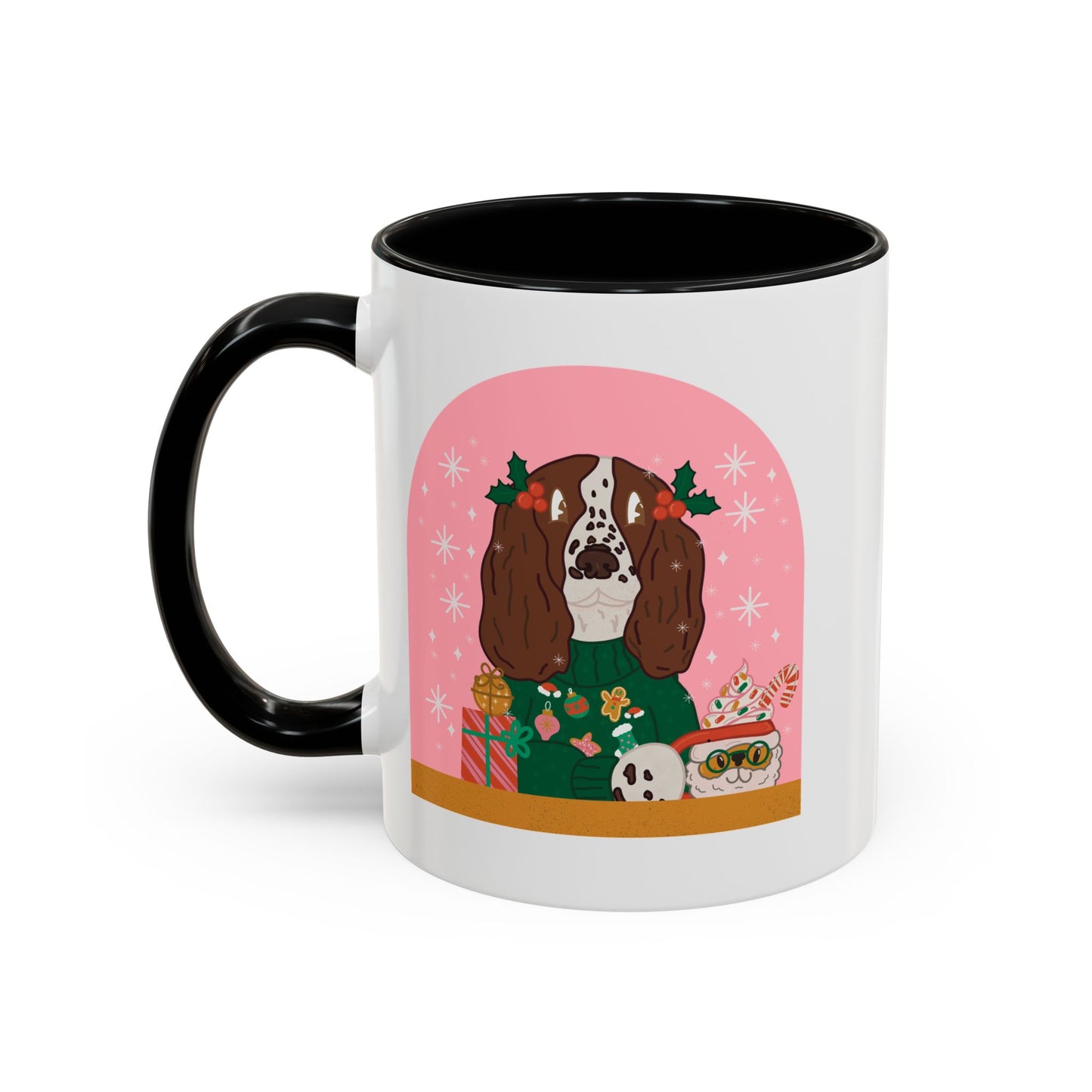 Christmas English Springer Spaniel  Accent Coffee Mug (11, 15oz)