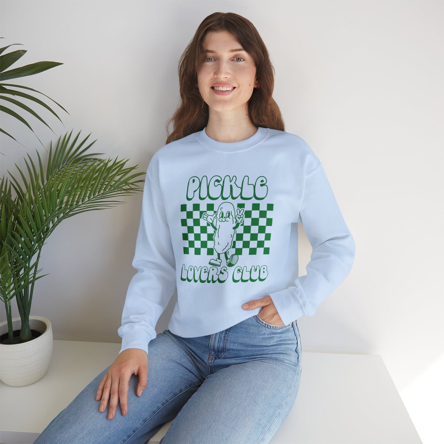 Pickle Lovers Club Pullover Unisex Fit Adult Size Sweatshirt | Pickle Crewneck Sweatshirt