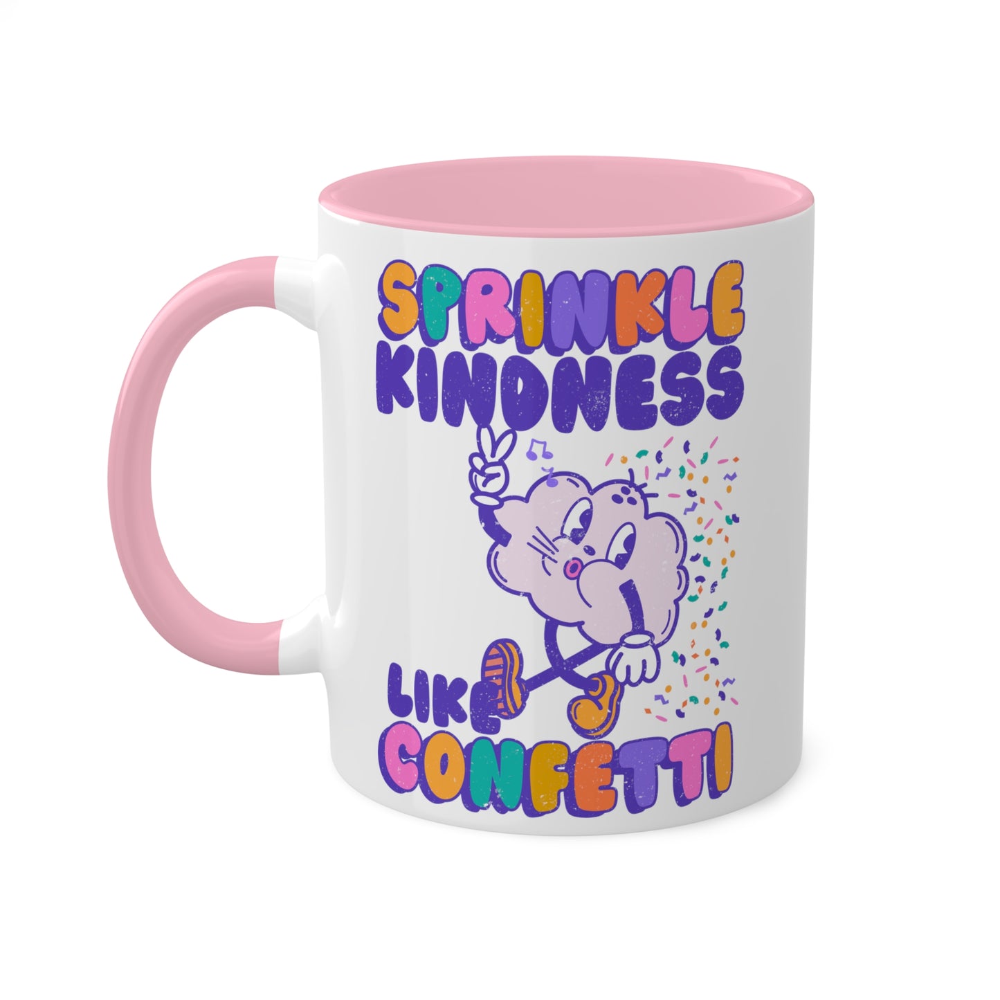 Sprinkle Kindness Like Confetti Coffee Mug - Inspirational Quote Tea Cup, Positive Vibes, Motivational Gift for Friends, Unique Office Mug