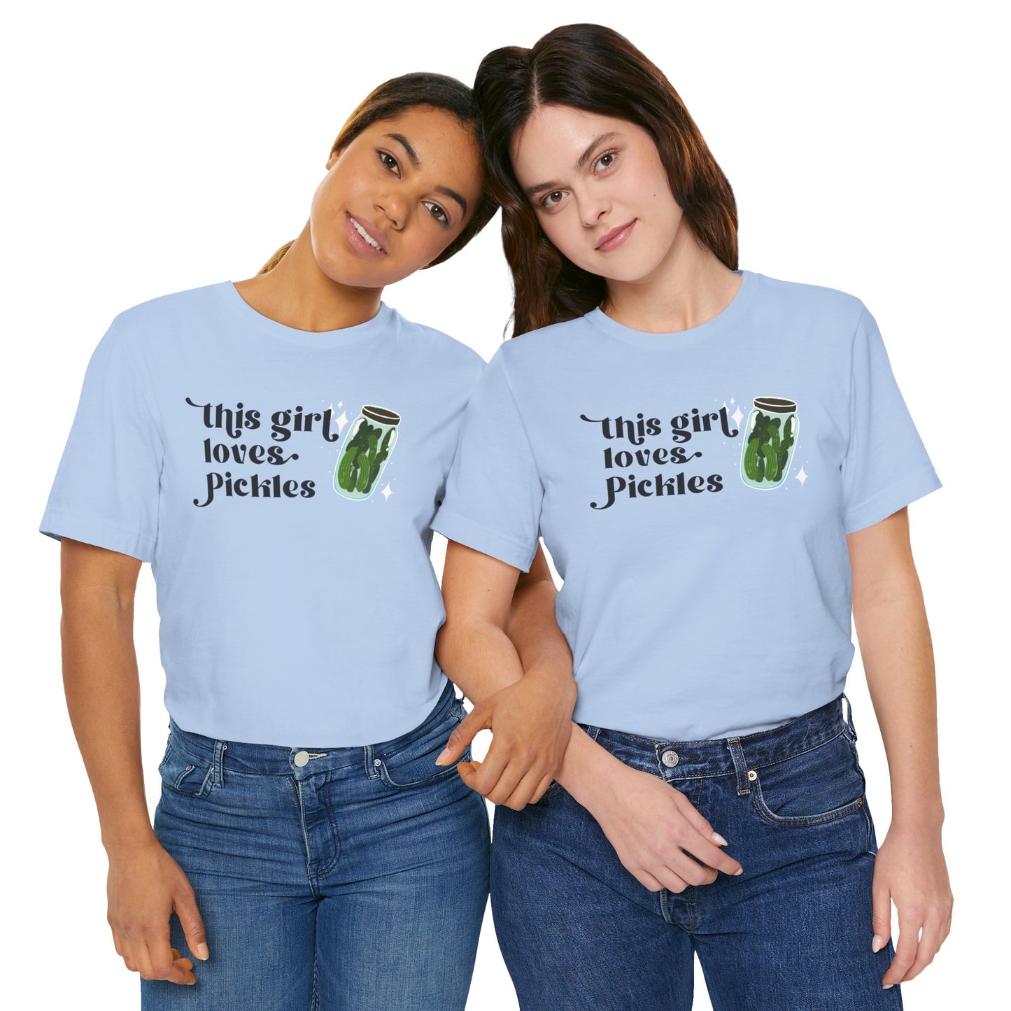 Pickle Lover Short Sleeve Tee |  Women's This Girl Loves Pickles T-Shirt | Pickle Ladies tee | Pickle Gifts | Food Graphic Tee