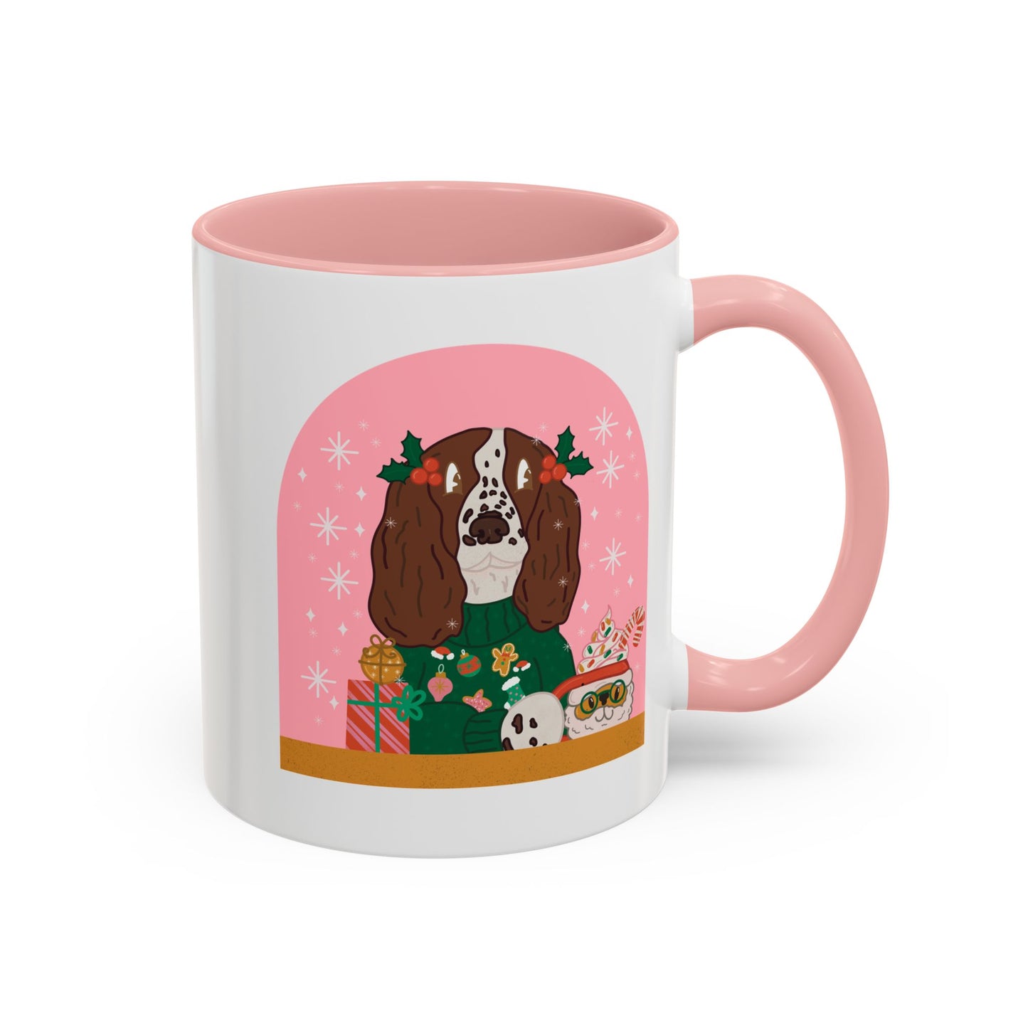 Christmas English Springer Spaniel  Accent Coffee Mug (11, 15oz)