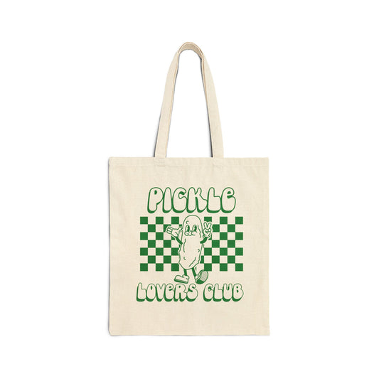 Pickle Lovers Club Cotton Canvas Tote Bag