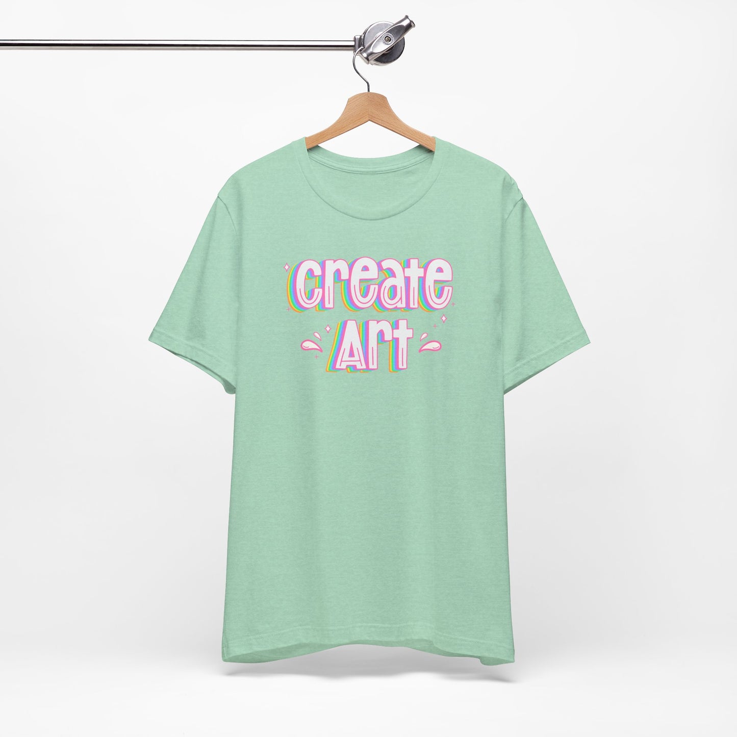 Create Art Rainbow Tee | Graphic T-Shirt for Artists & Art Teachers | Artist Gifts | Art Education | Art Teacher Style | Colorful Artist Tee