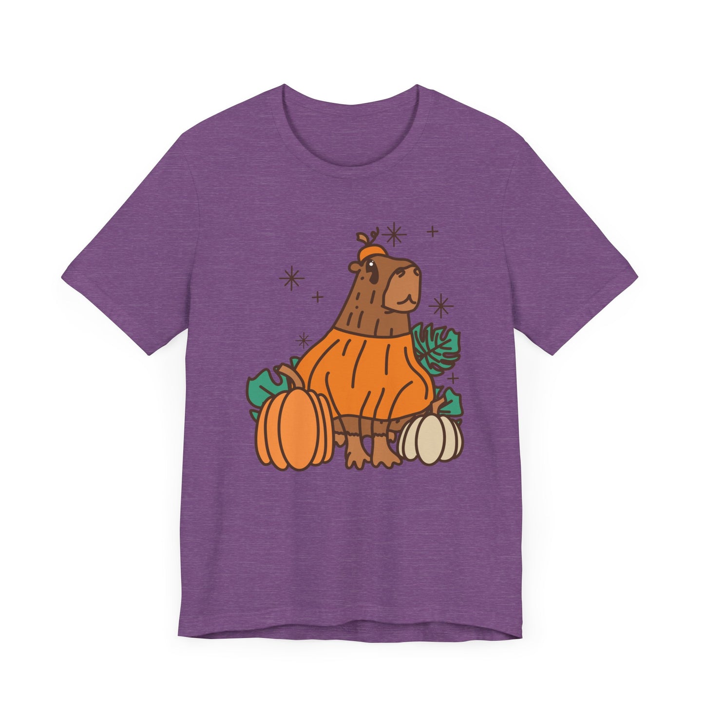 Capybara Pumpkin Halloween Unisex Fit Graphic Tee | Ladies Fall T-Shirt