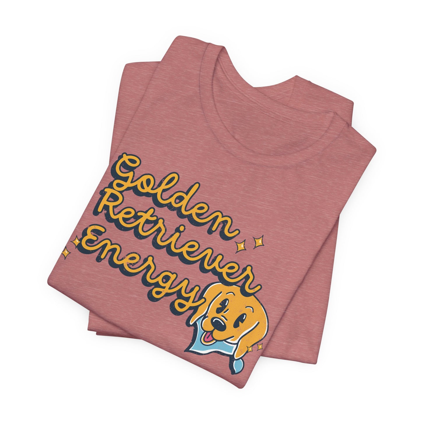 Golden Retriever Energy Unisex Graphic Tee | Dog Lover T-Shirt | Positive Energy Tee | Good Vibes T-Shirt | Funny Dog Shirt