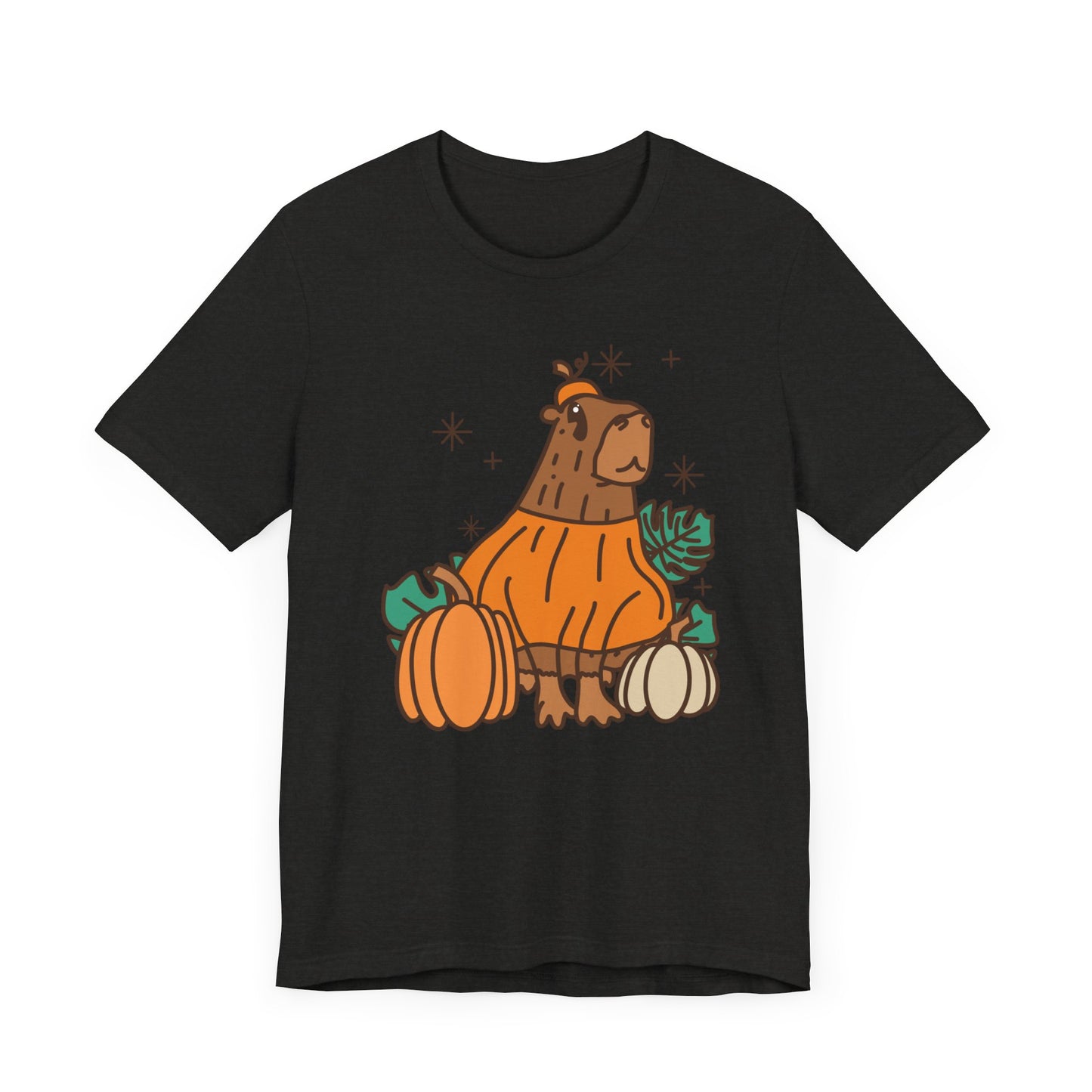 Capybara Pumpkin Halloween Unisex Fit Graphic Tee | Ladies Fall T-Shirt