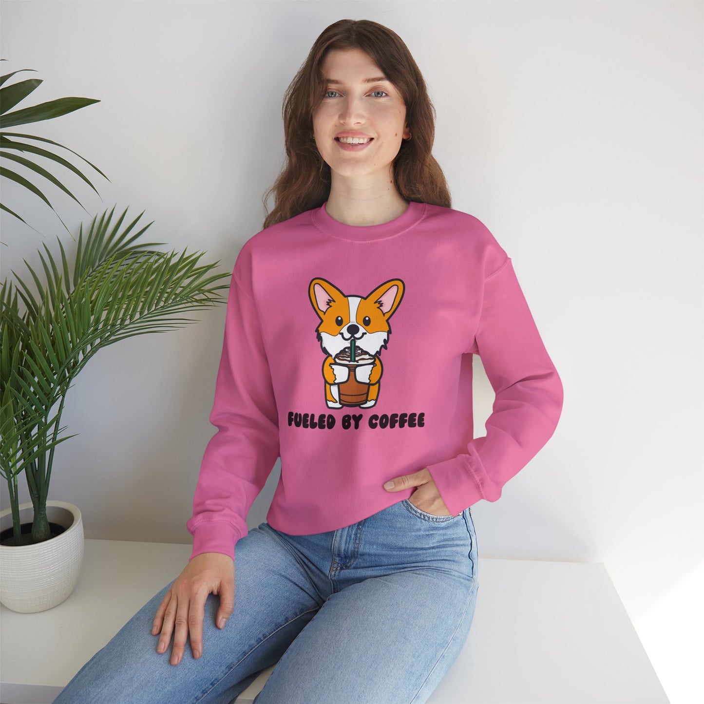 Corgi Coffee Unisex Heavy Blend Crewneck Sweatshirt | Iced Coffee Sweater | Coffee Pullover | Corgi Sweatshirt | Corgi Apparel | Corgi Gifts