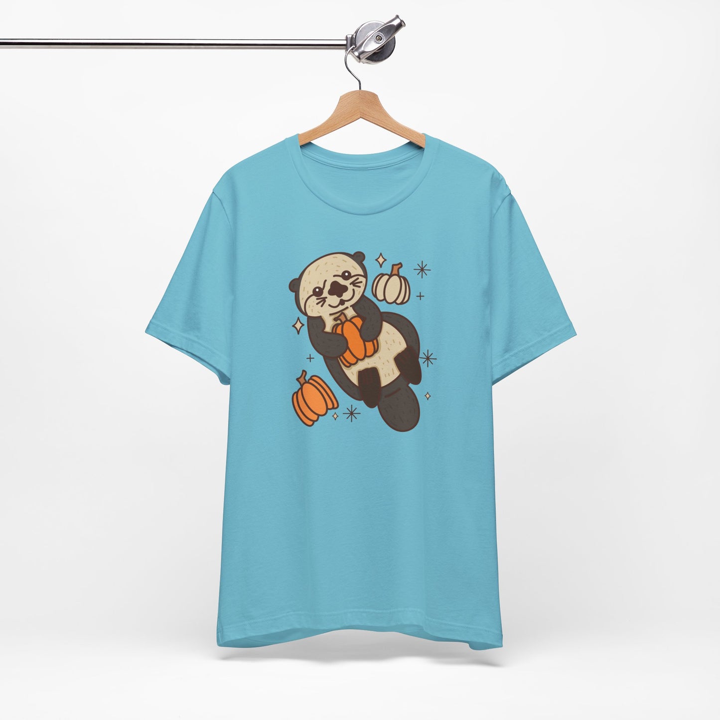 Sea Otter Pumpkin Halloween Unisex Fit Graphic Tee | Ladies Fall T-Shirt