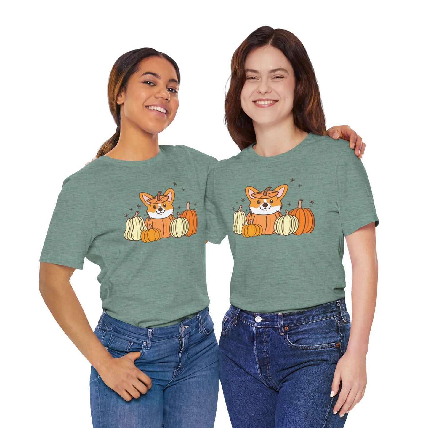 Corgi Pumpkin Halloween Unisex Fit Graphic Tee | Ladies Fall T-Shirt