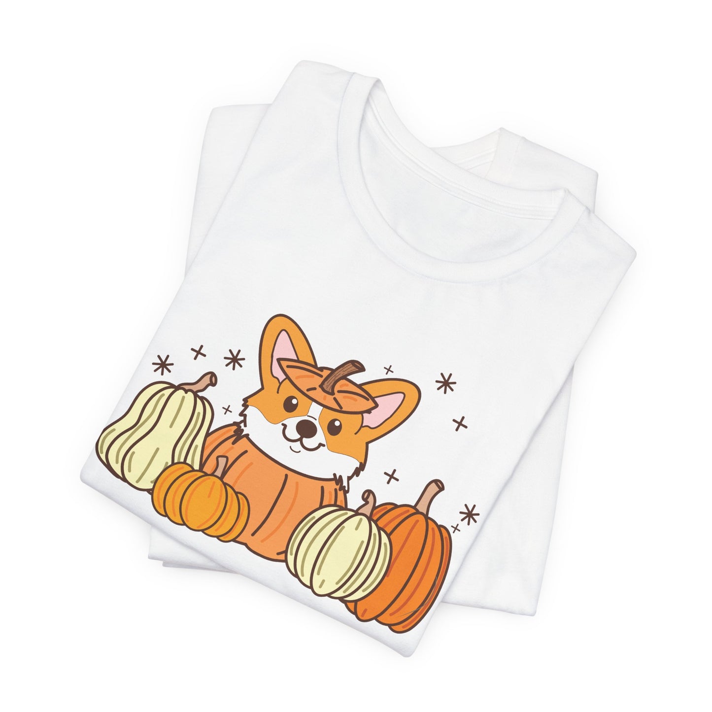 Corgi Pumpkin Halloween Unisex Fit Graphic Tee | Ladies Fall T-Shirt