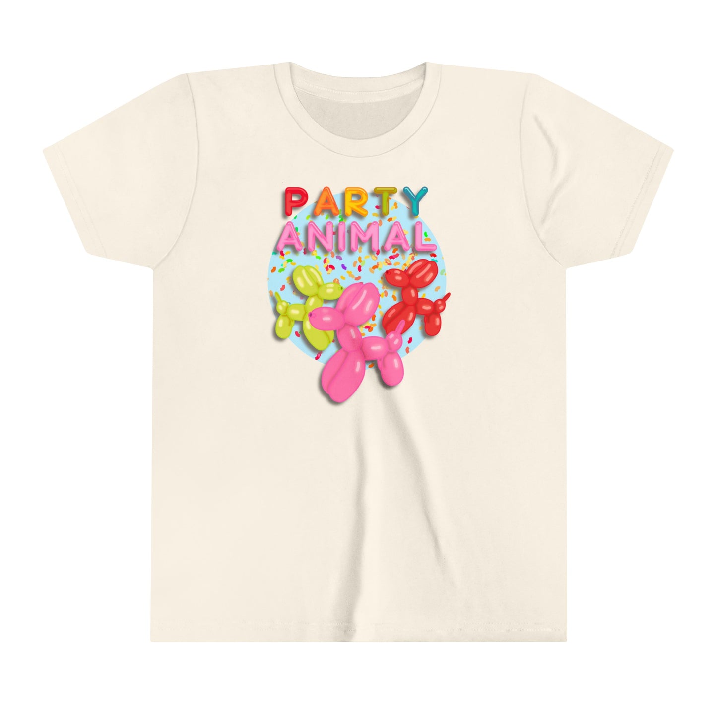 Kids Party Animal Balloon Birthday Graphic Tee - Fun Celebration Shirt for Children, Cute Animal Balloon Design, Birthday Gift Shirt