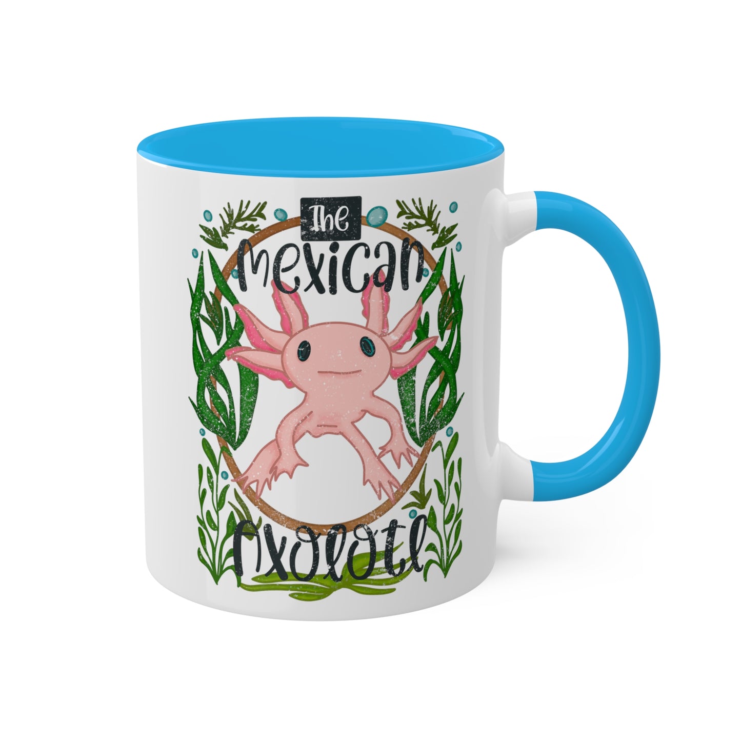 Mexican Axolotl Ceramic Accent Mug | Exotic Endangered Animal Mug | Cute Axolotl Gift | Colorful Animal Lover Cup