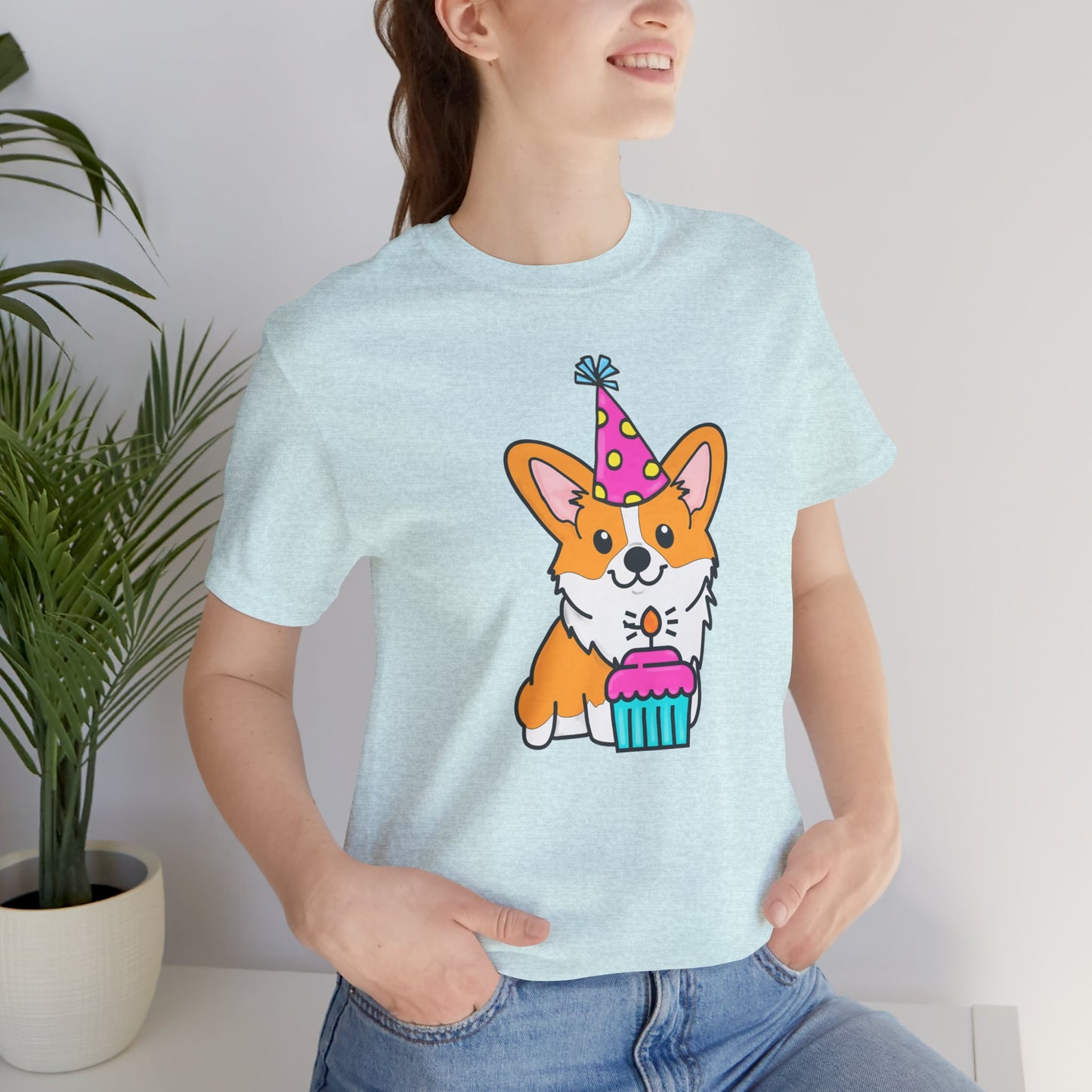 Birthday Corgi Dog T-Shirt - Birthday Cake Shirt, Women's Corgi Graphic Tee, Dog Lover Gifts, Gifts for Her, Pet Owner Apparel