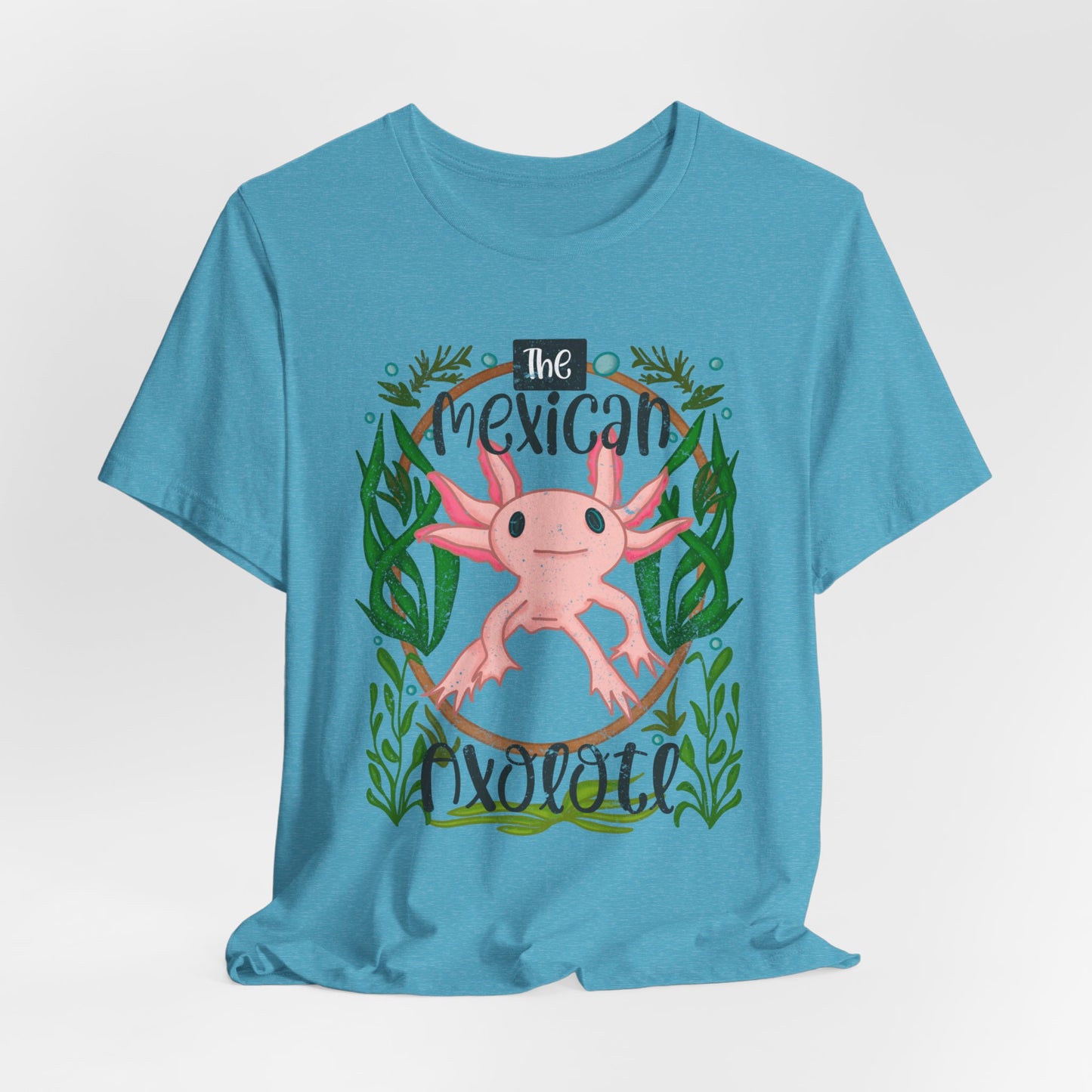 Mexican Axolotl Unisex Graphic Tee | Cute Pink Axolotl Gifts | Nature Inspired Shirt | Amphibian T-Shirt | Animal Lover Conservation Tee