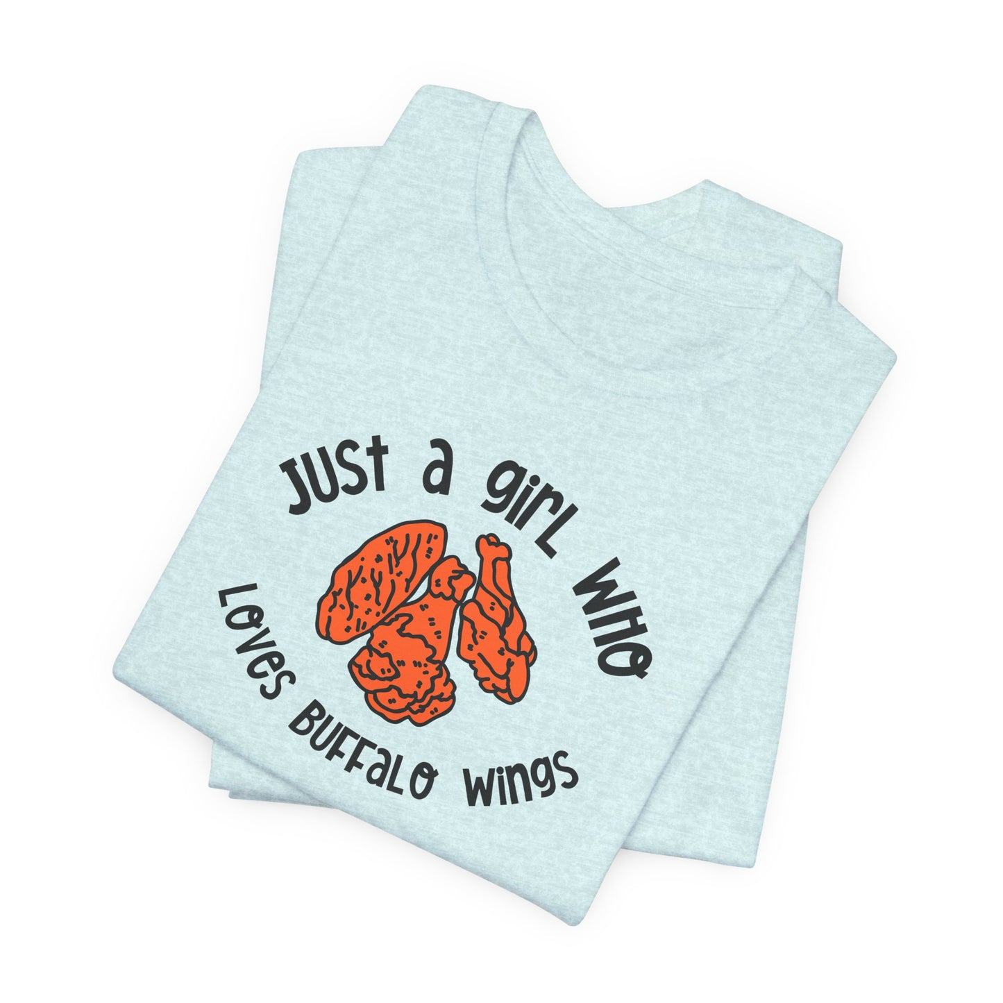 This Girl Loves Buffalo Wings Tee | Chicken Wings Graphic Tee | Ladies Food Shirt | Hot Wings Lover Gift | Spicy food tee