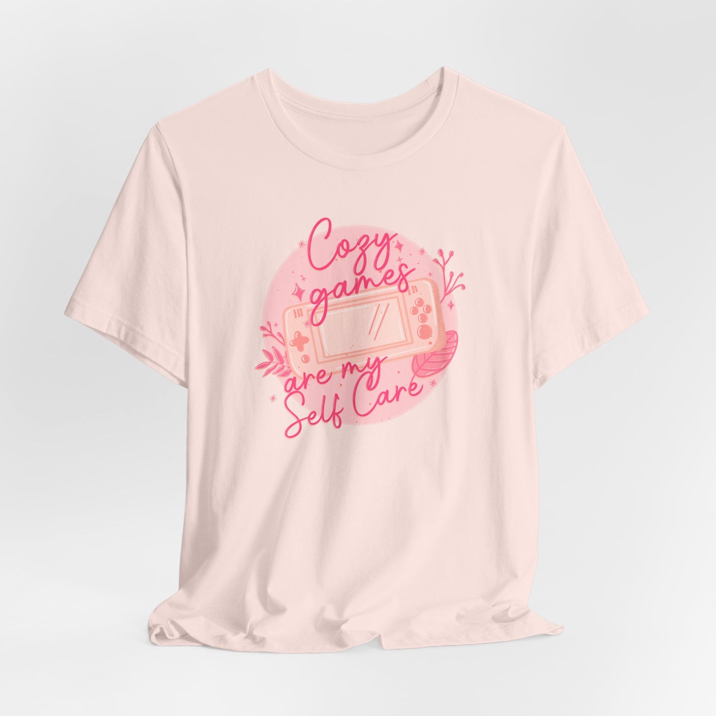 Cozy Games Are My Self Care Women's Tee - Gamer T-Shirt, Video Game Ladies Graphic T-Shirt, Comfortable Gaming Apparel, Unique Gamer Gift