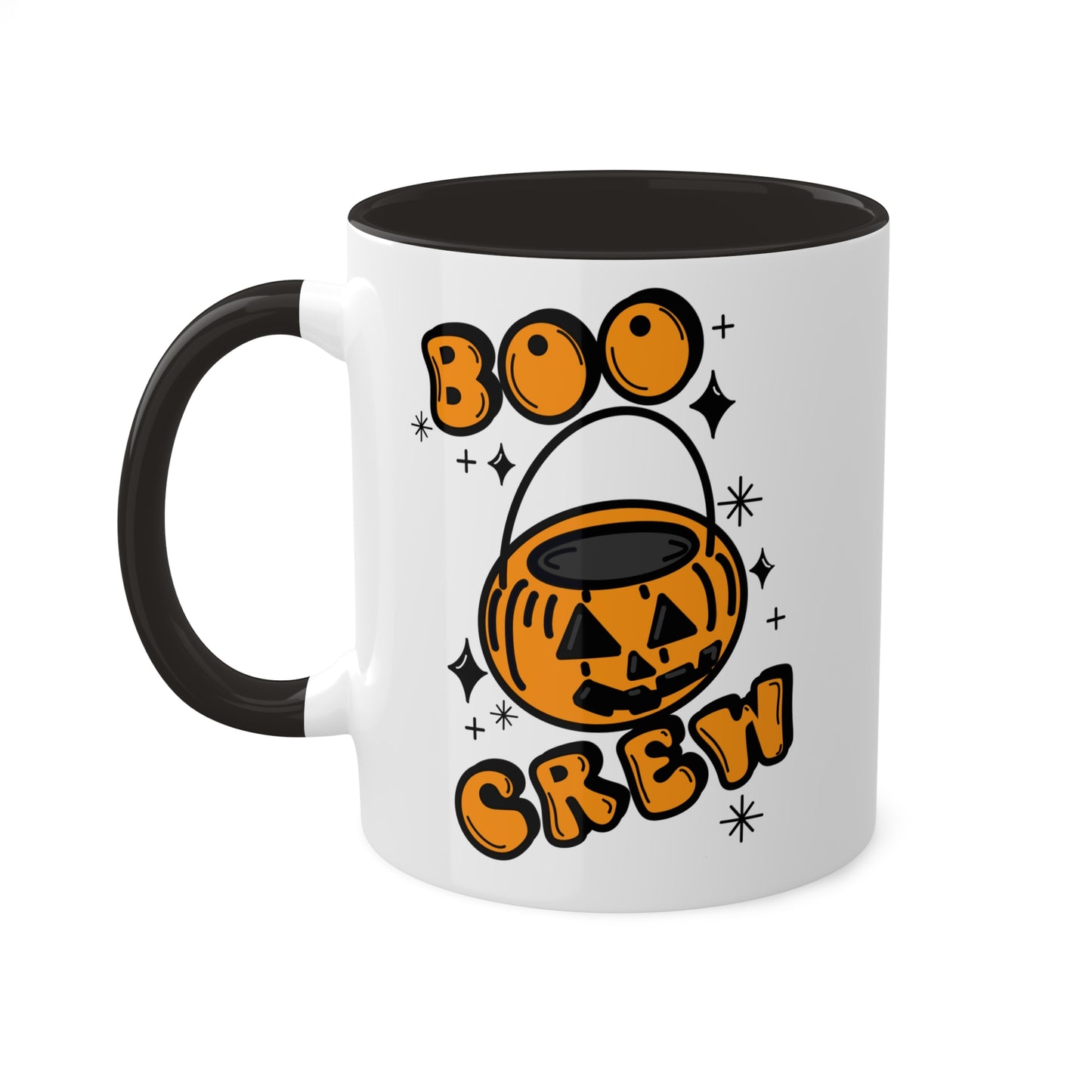 Boo Crew Spooky Season Mug | Fall Coffee Mug with color inside and color handles