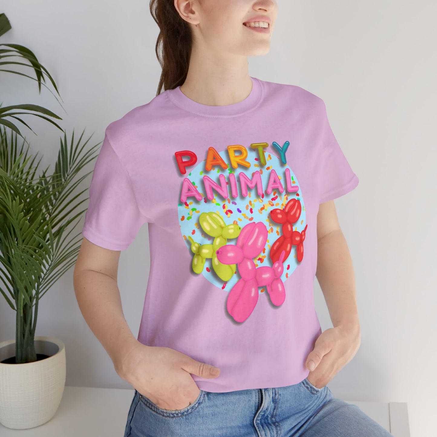 Party Animal Balloon Dog Birthday Graphic Tee - Fun Celebration Shirt | Balloon Lover Gift | Unisex Tee for Birthdays and Special Occasions