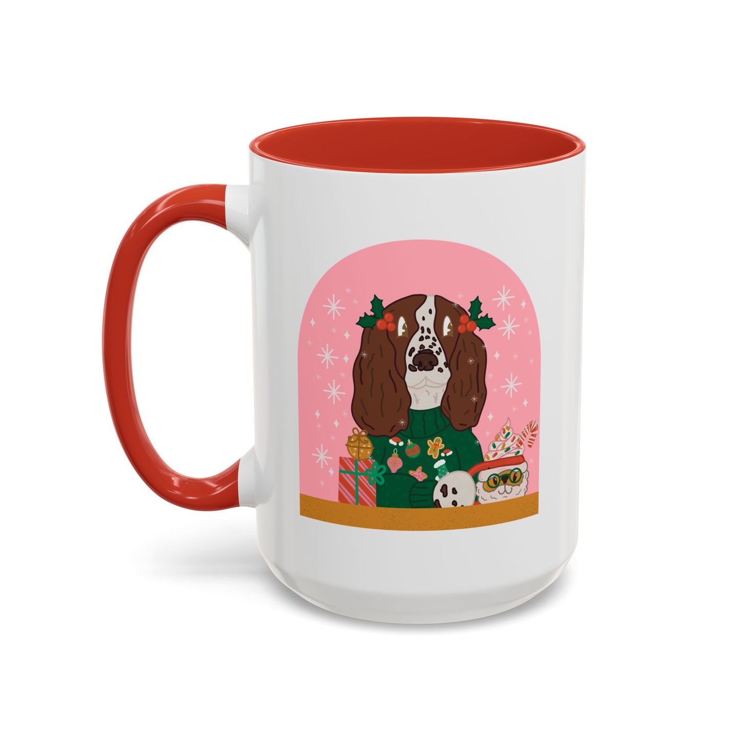 Christmas English Springer Spaniel  Accent Coffee Mug (11, 15oz)