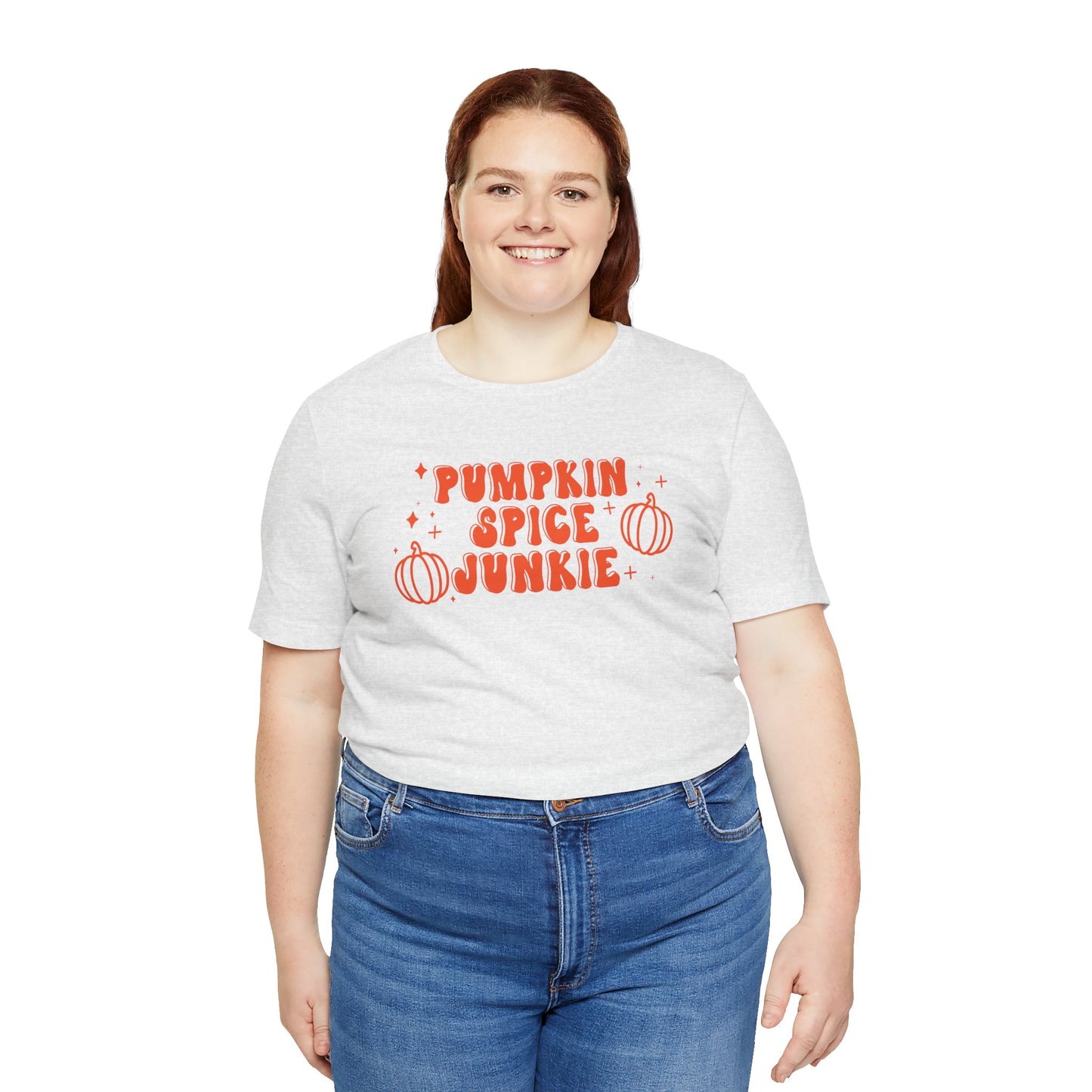 Pumpkin Spice Junkie Fall Coffee Graphic Tee | Fall Adult Unisex Fit T-Shirt