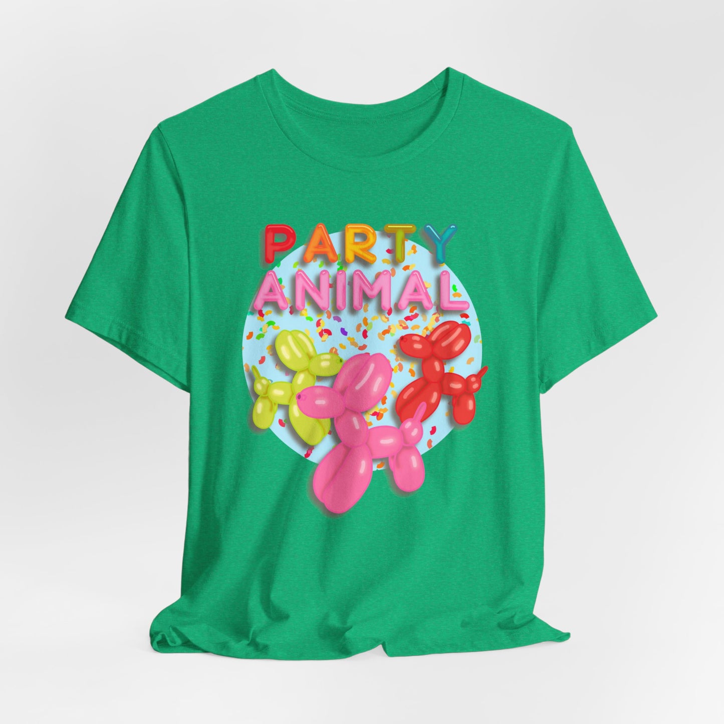 Party Animal Balloon Dog Birthday Graphic Tee - Fun Celebration Shirt | Balloon Lover Gift | Unisex Tee for Birthdays and Special Occasions