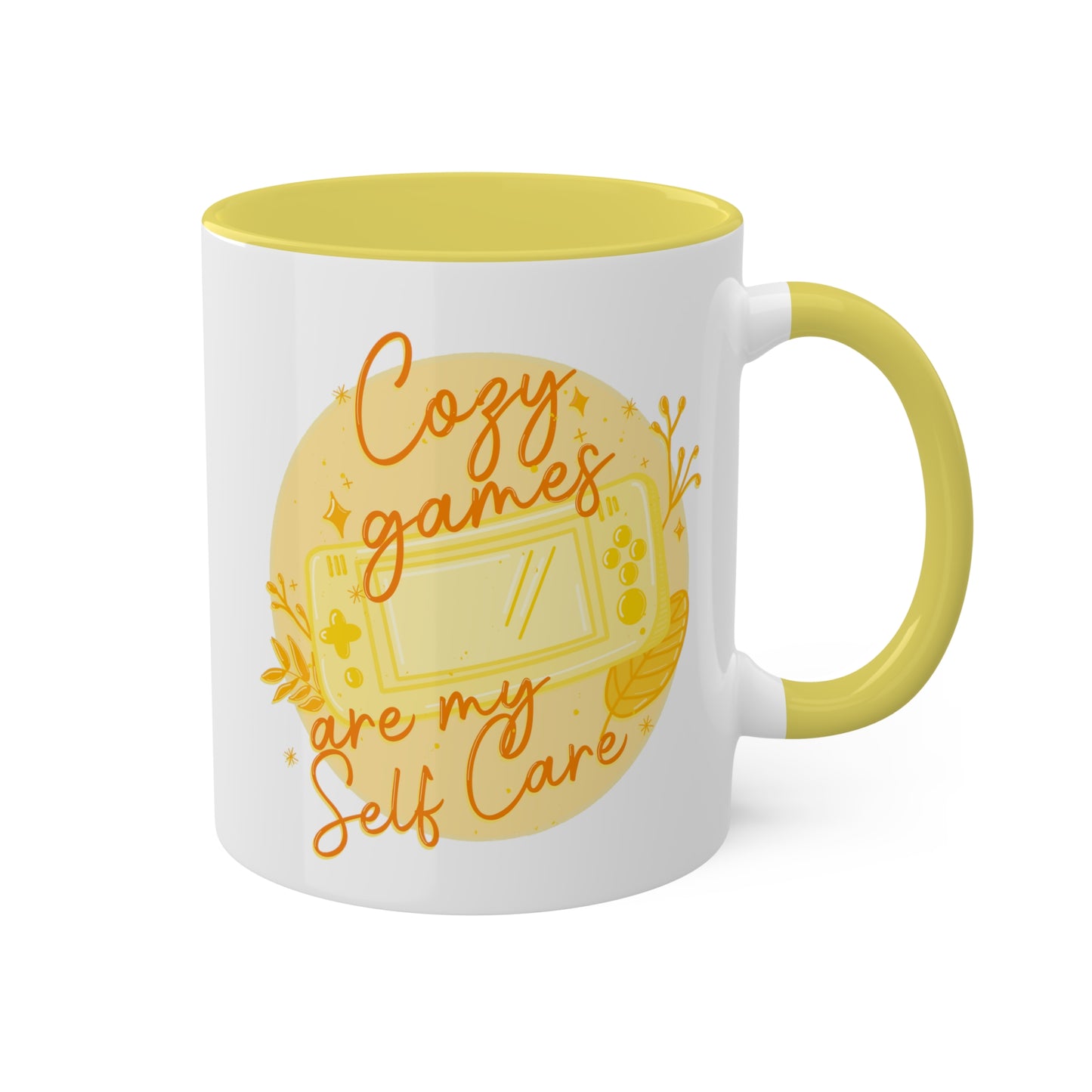 Cozy Games Are My Self Care Coffee Mug | Video Game Accent Mug | Pink Gamer Aesthetic | Purple Gamer | Yellow Gamer | Gamer Girl Tee