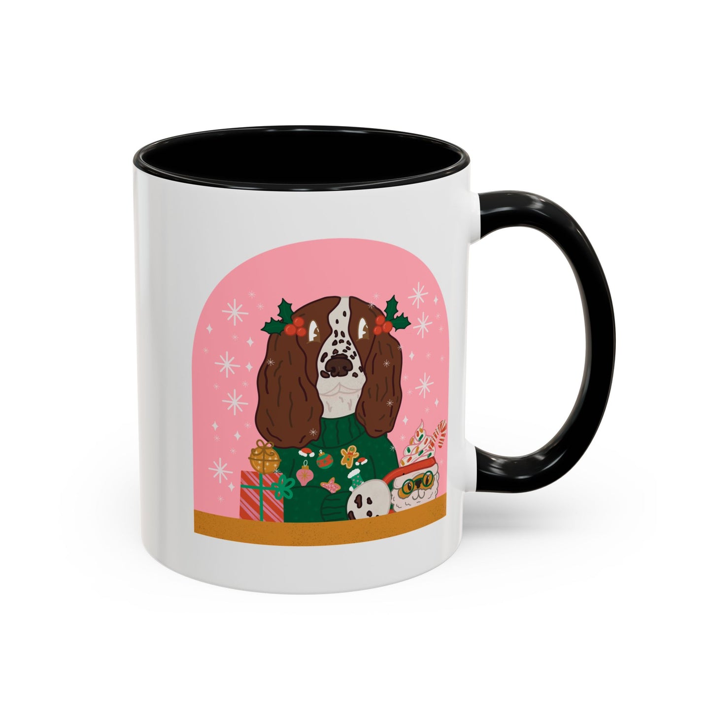 Christmas English Springer Spaniel  Accent Coffee Mug (11, 15oz)