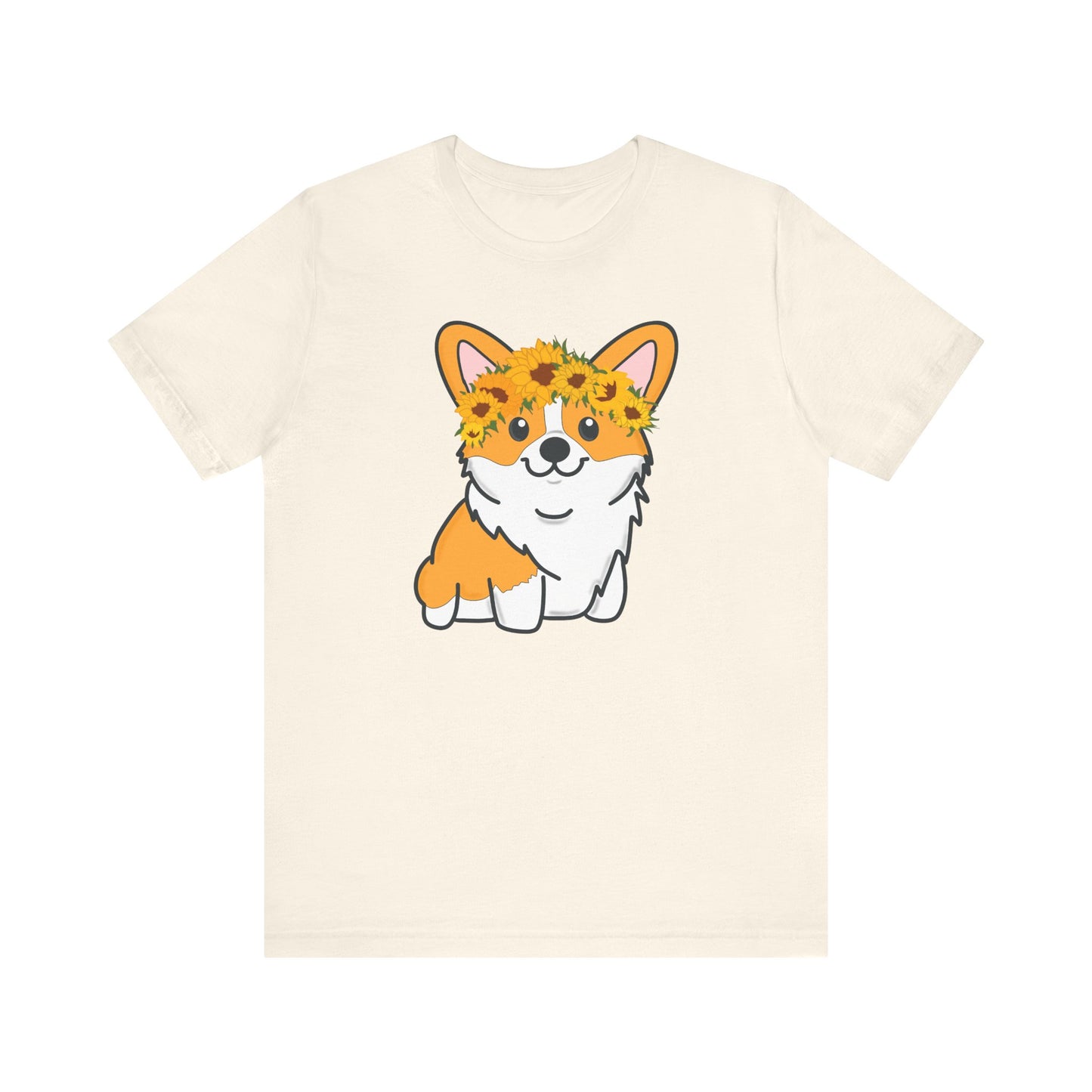 Sunflower Corgi Unisex Graphic Tee | Ladies Corgi Dog T-Shirt | Corgi Lover Gift | Corgi Mom | Pembroke Welsh Corgi | Dog Lover Shirt