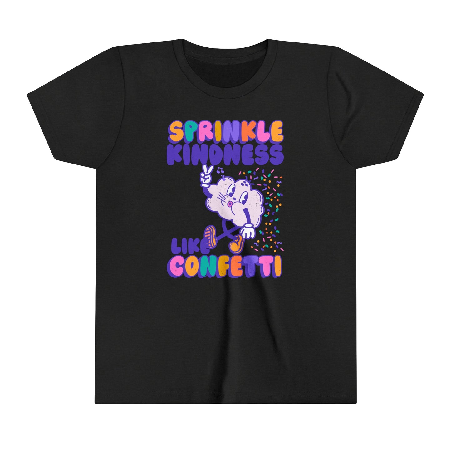 Kids Sprinkle Kindness Like Confetti Retro Tee | Inspirational Youth T-Shirt | Positive Vibes Kid Shirt | Kindness Kid Tee | Cloud tee