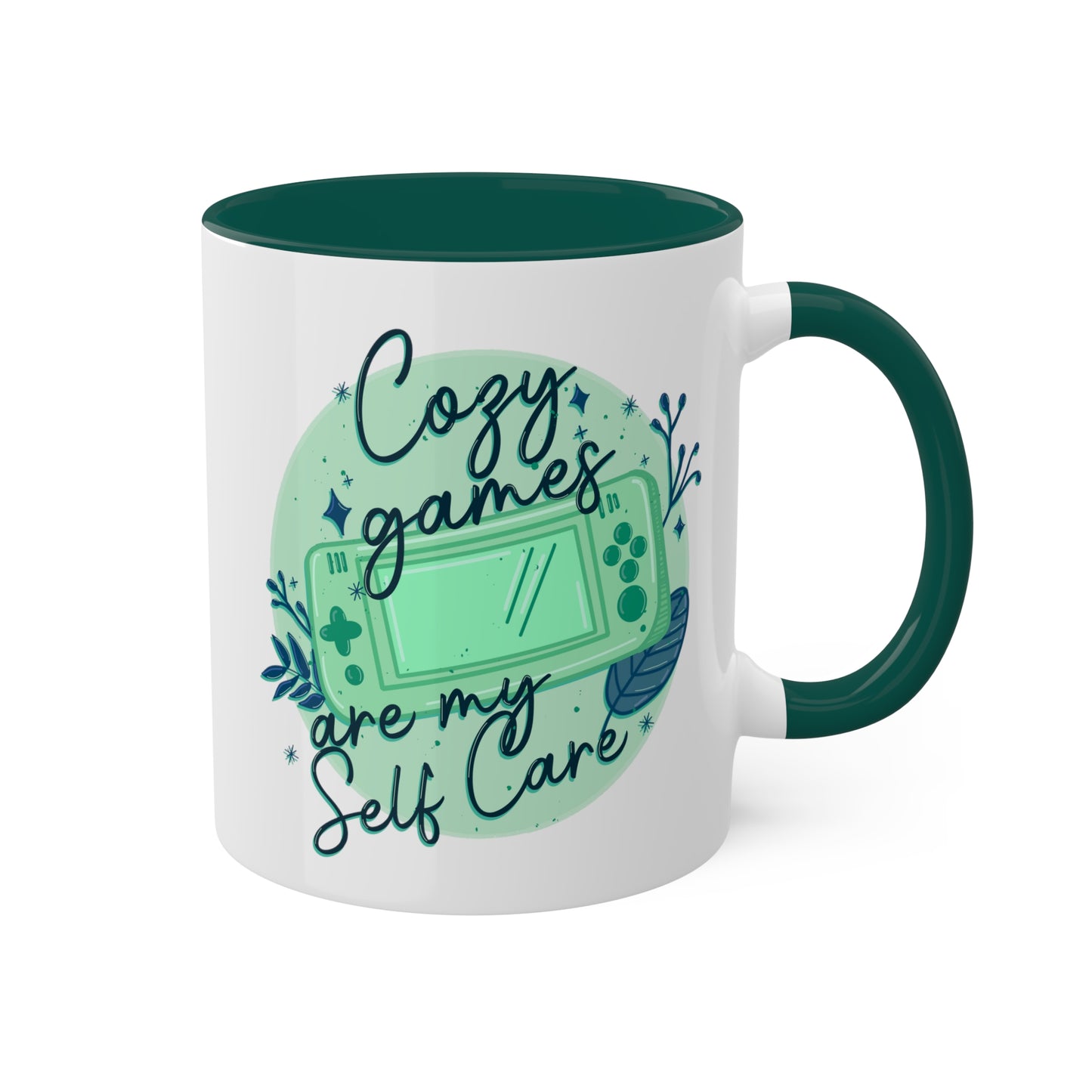 Cozy Games Are My Self Care Coffee Mug | Video Game Accent Mug | Pink Gamer Aesthetic | Purple Gamer | Yellow Gamer | Gamer Girl Tee