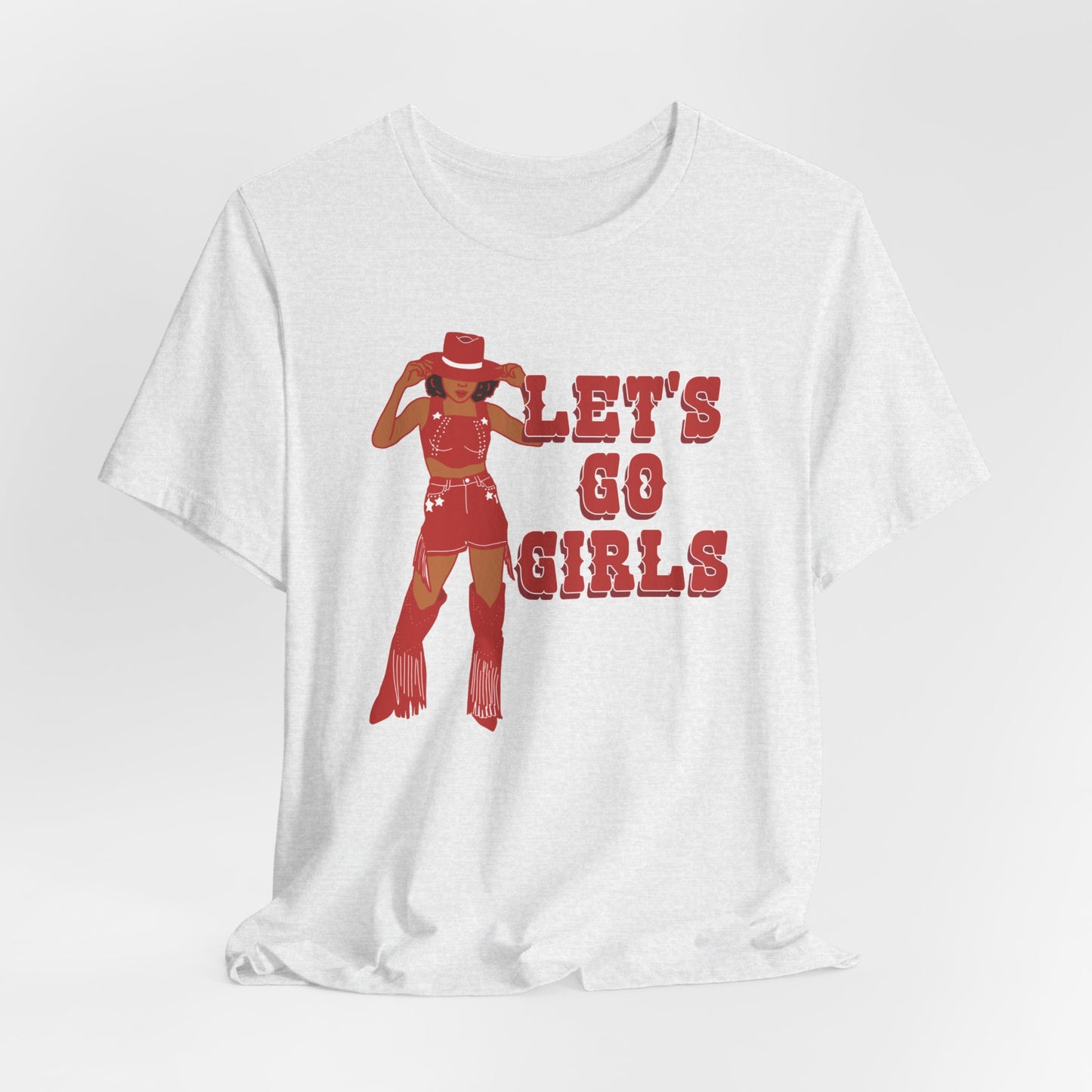 Let's Go Girls Black Cowgirl Western Graphic Tee | Afro Cowgirl Graphic T-Shirt