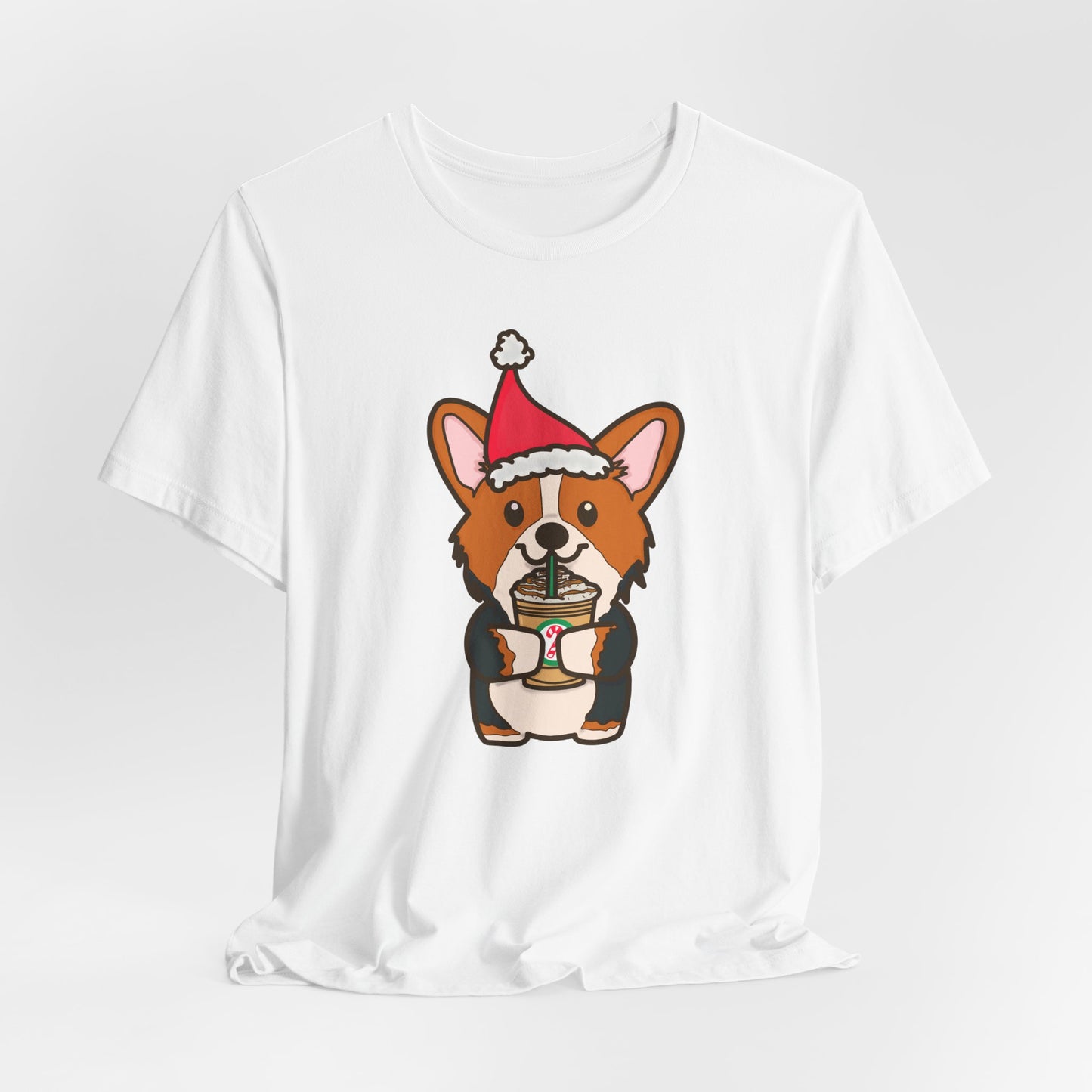 Christmas Red Tri-Color Corgi Dog  T-shirt | Dog Christmas Shirt | Matching Christmas Shirts | Ladies Christmas Tee | Family Christmas Holiday Shirt