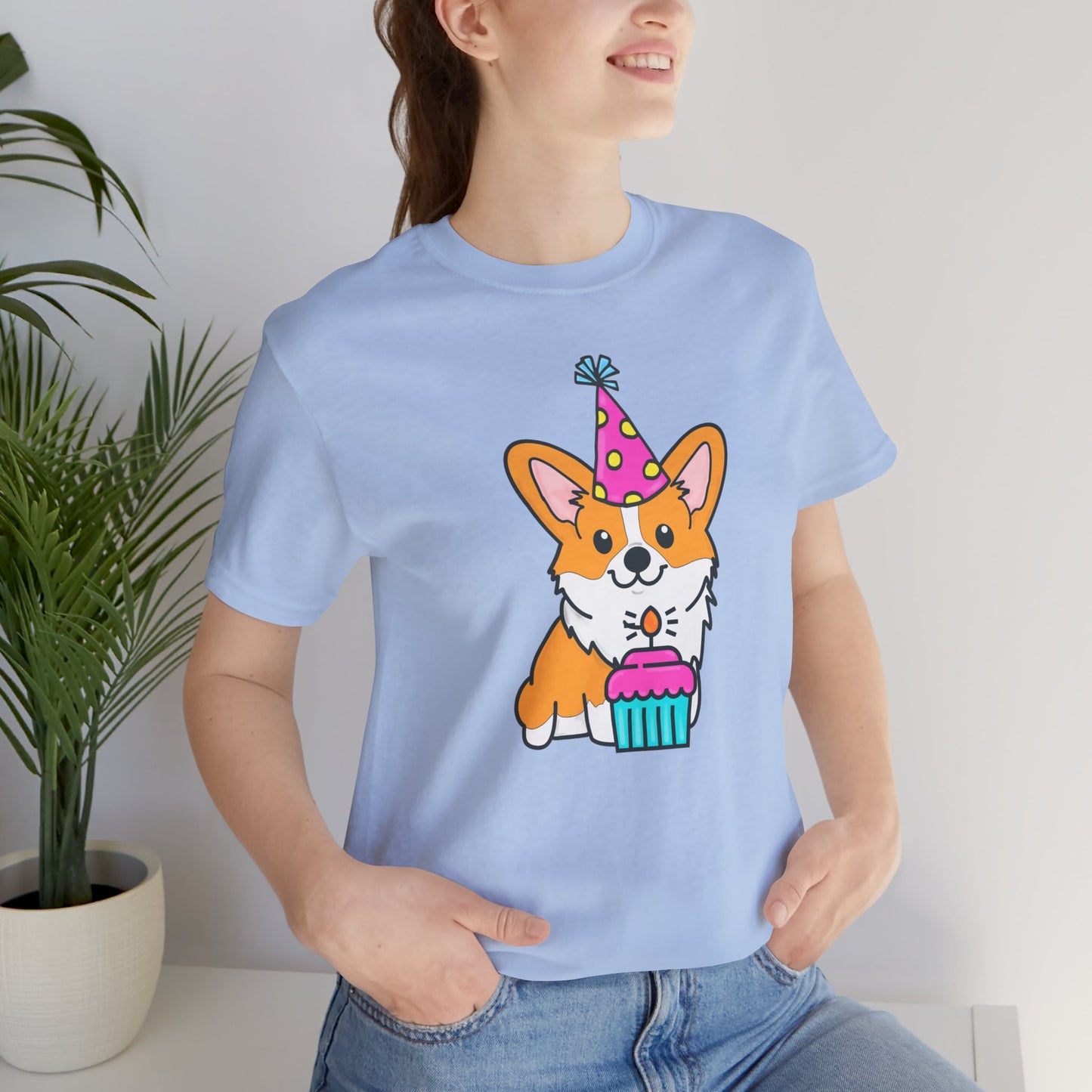 Birthday Corgi Dog T-Shirt - Birthday Cake Shirt, Women's Corgi Graphic Tee, Dog Lover Gifts, Gifts for Her, Pet Owner Apparel