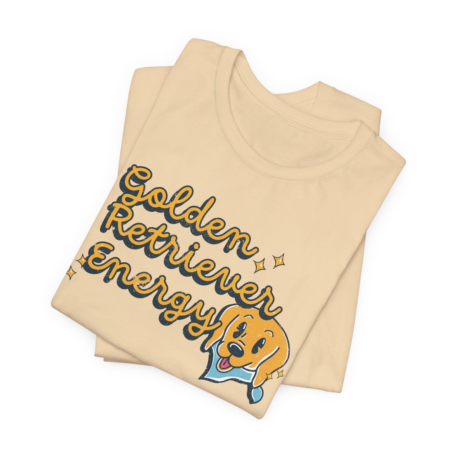 Golden Retriever Energy Unisex Graphic Tee | Dog Lover T-Shirt | Positive Energy Tee | Good Vibes T-Shirt | Funny Dog Shirt