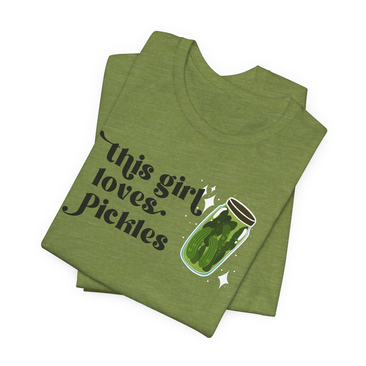 Pickle Lover Short Sleeve Tee |  Women's This Girl Loves Pickles T-Shirt | Pickle Ladies tee | Pickle Gifts | Food Graphic Tee