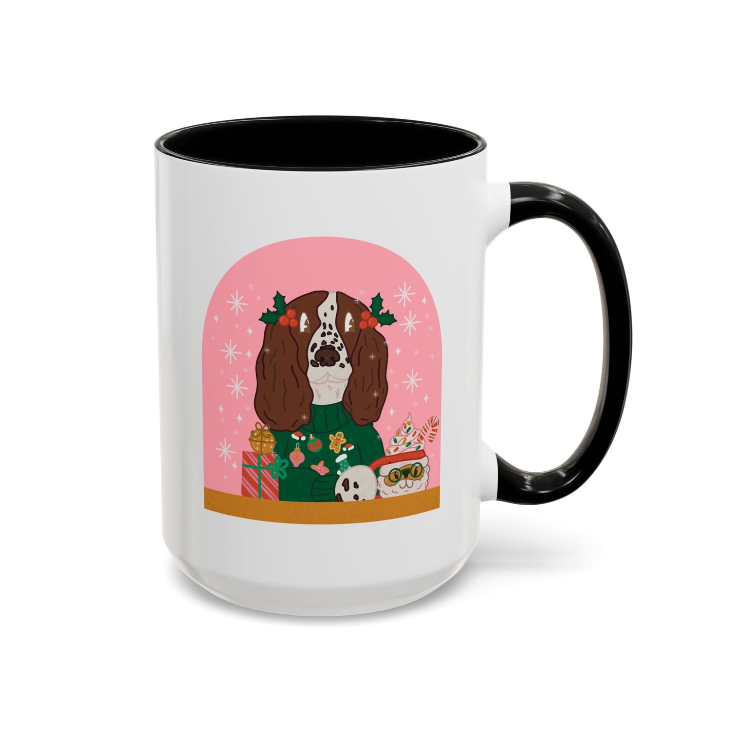 Christmas English Springer Spaniel  Accent Coffee Mug (11, 15oz)