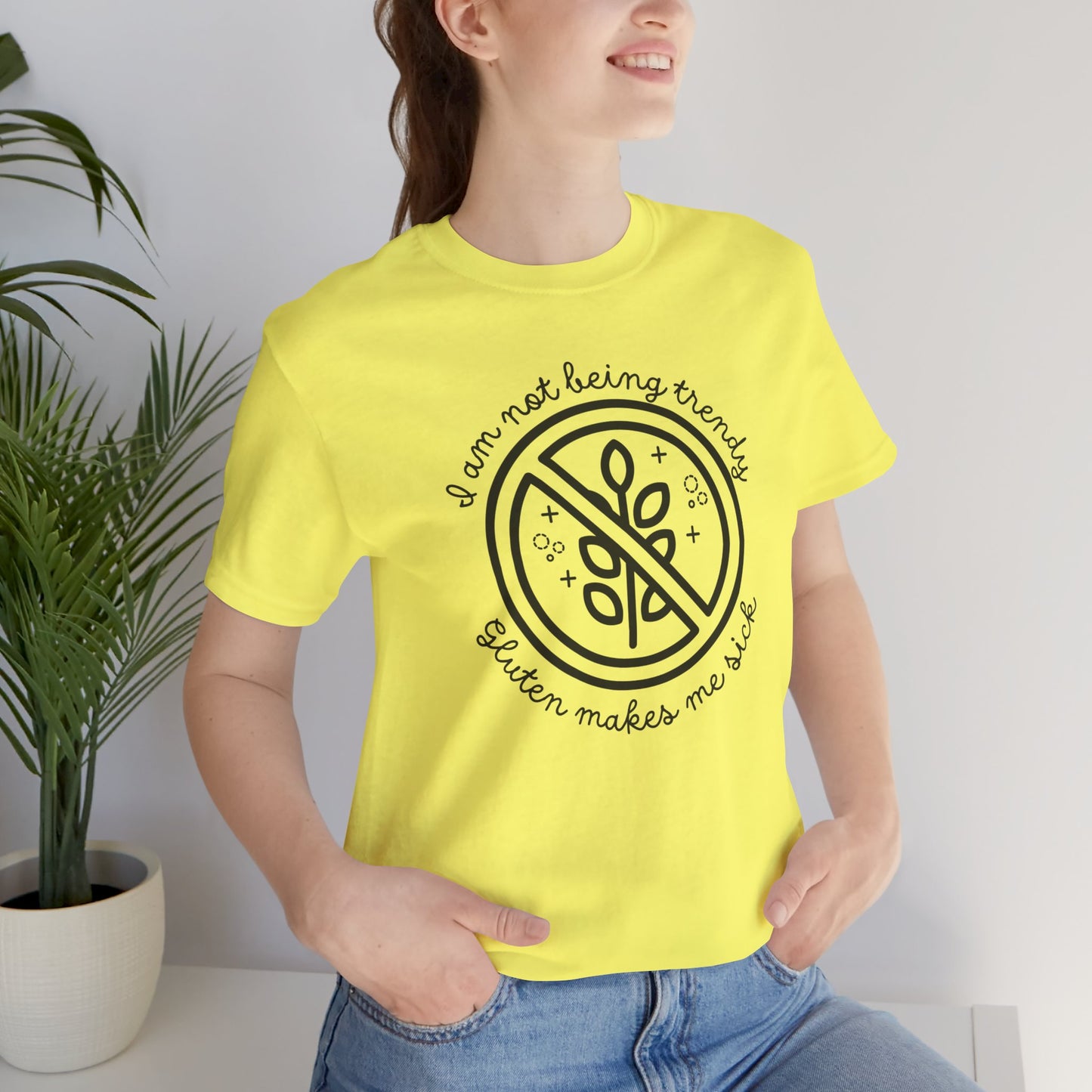 Gluten Free T-Shirt | I'm Not Being Trendy, Gluten Makes Me Sick | Gluten Allergy | Celiac Awareness | Gluten Free Lifestyle | Celiac Gifts