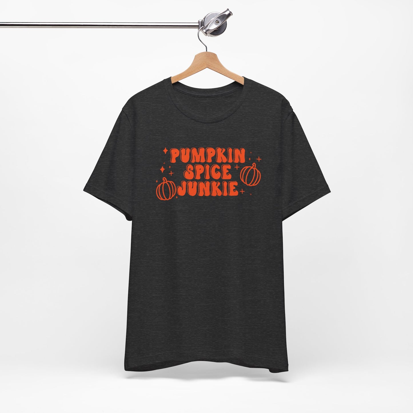 Pumpkin Spice Junkie Fall Coffee Graphic Tee | Fall Adult Unisex Fit T-Shirt