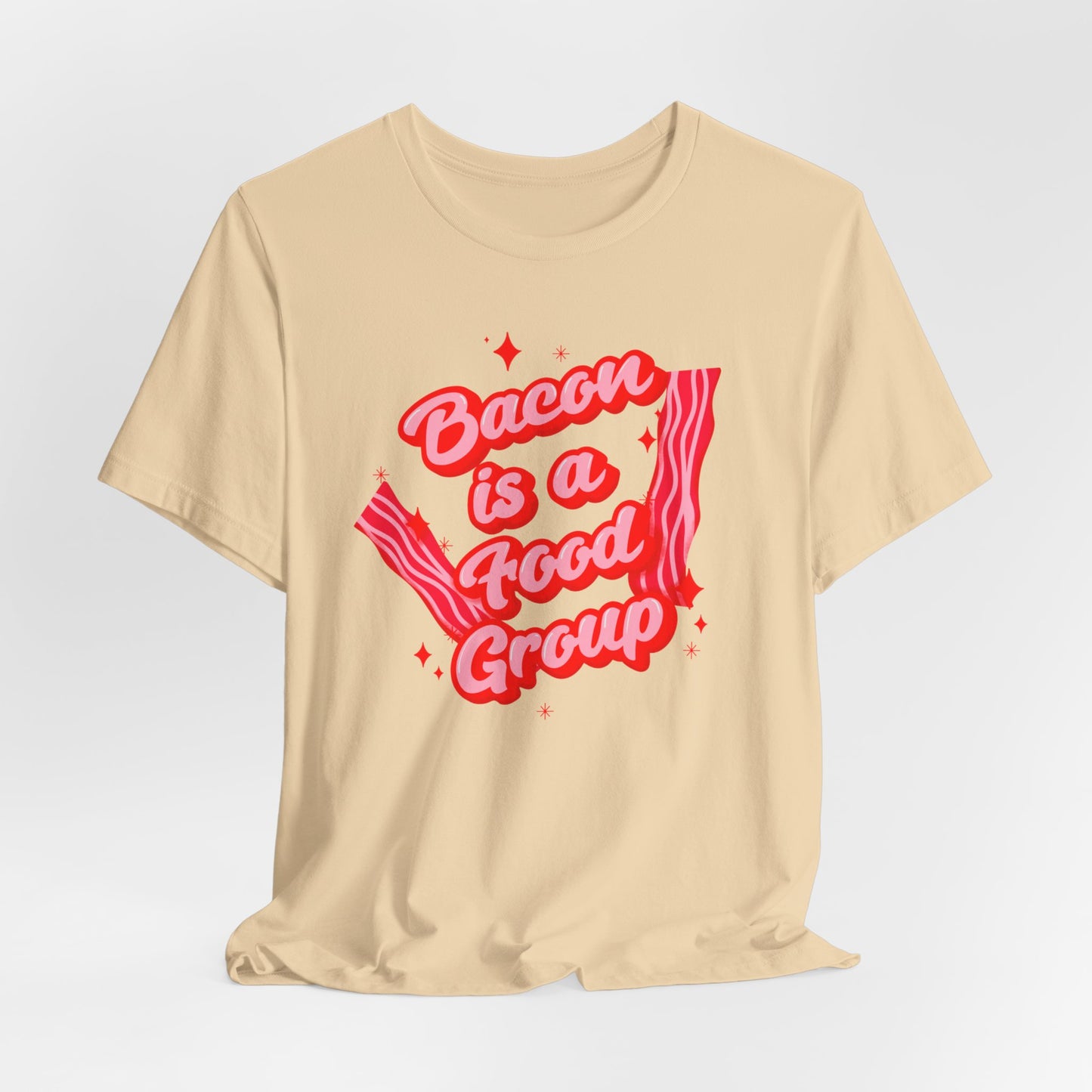 Bacon is a Food Group Graphic Tee - Funny Foodie Shirt, Humorous Bacon Lover Gift, Unisex Cotton Tee, Trendy Food Statement Apparel